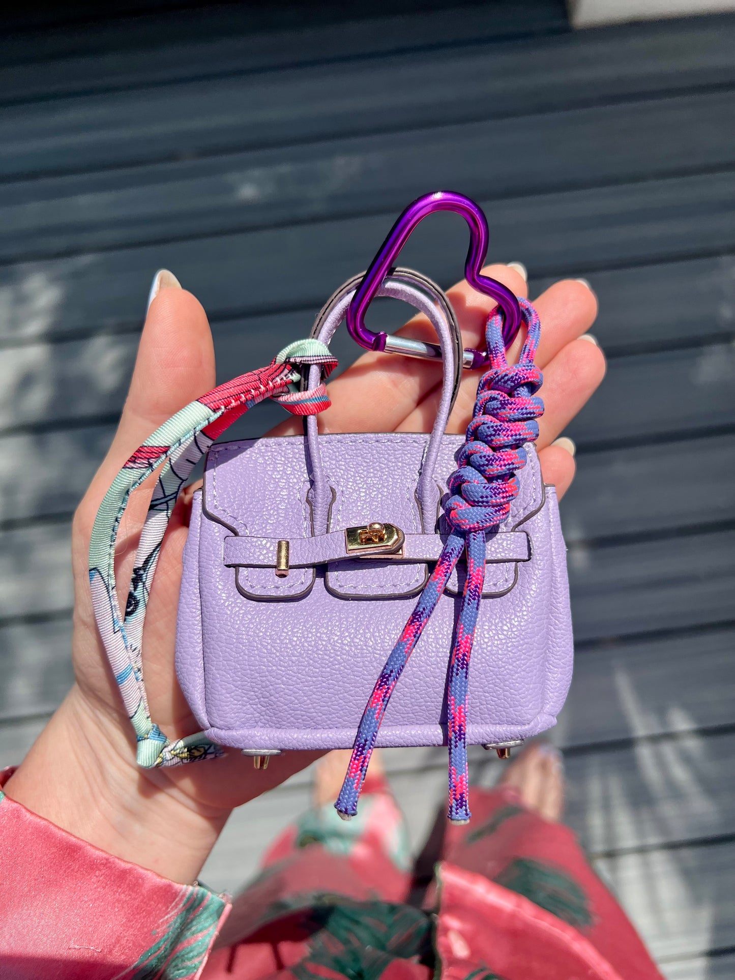 Lilac Mini Birkin Bag Charm