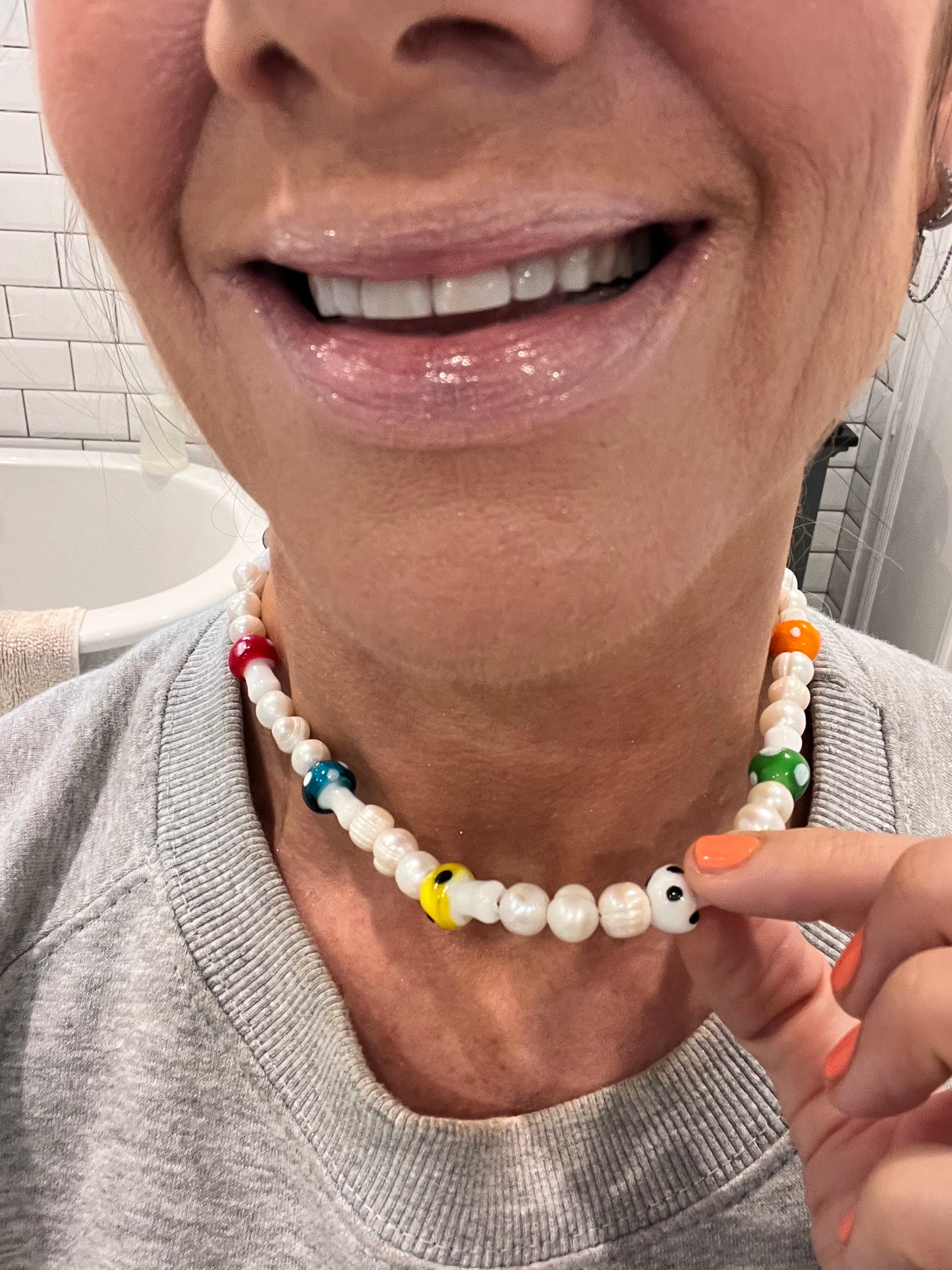 Pearly Mushroom Necklace π