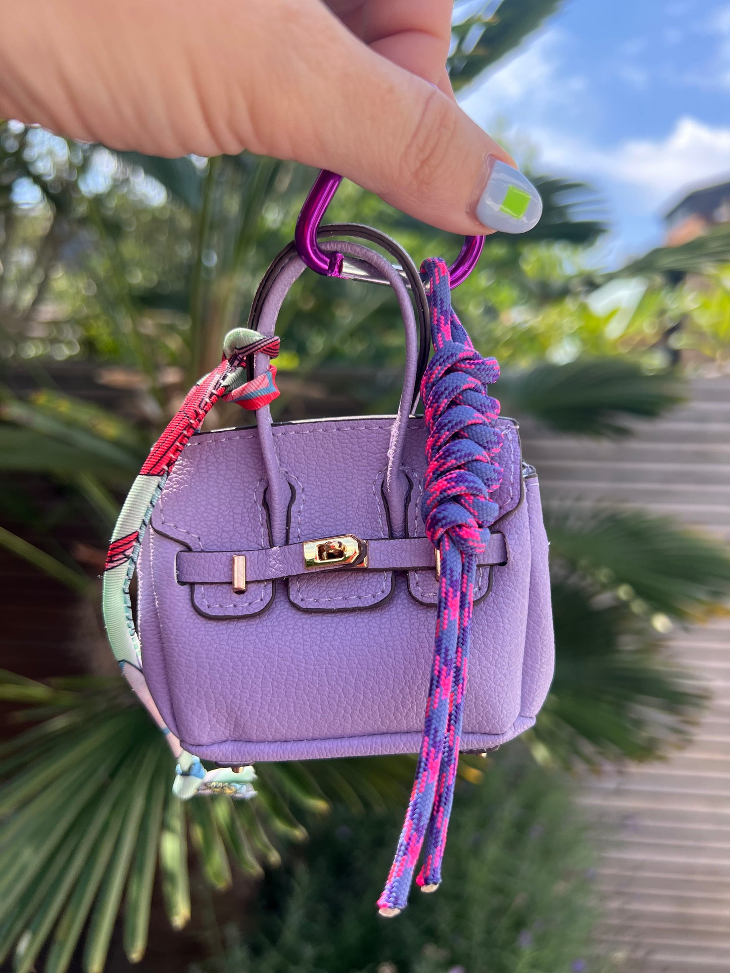 Lilac Mini Birkin Bag Charm