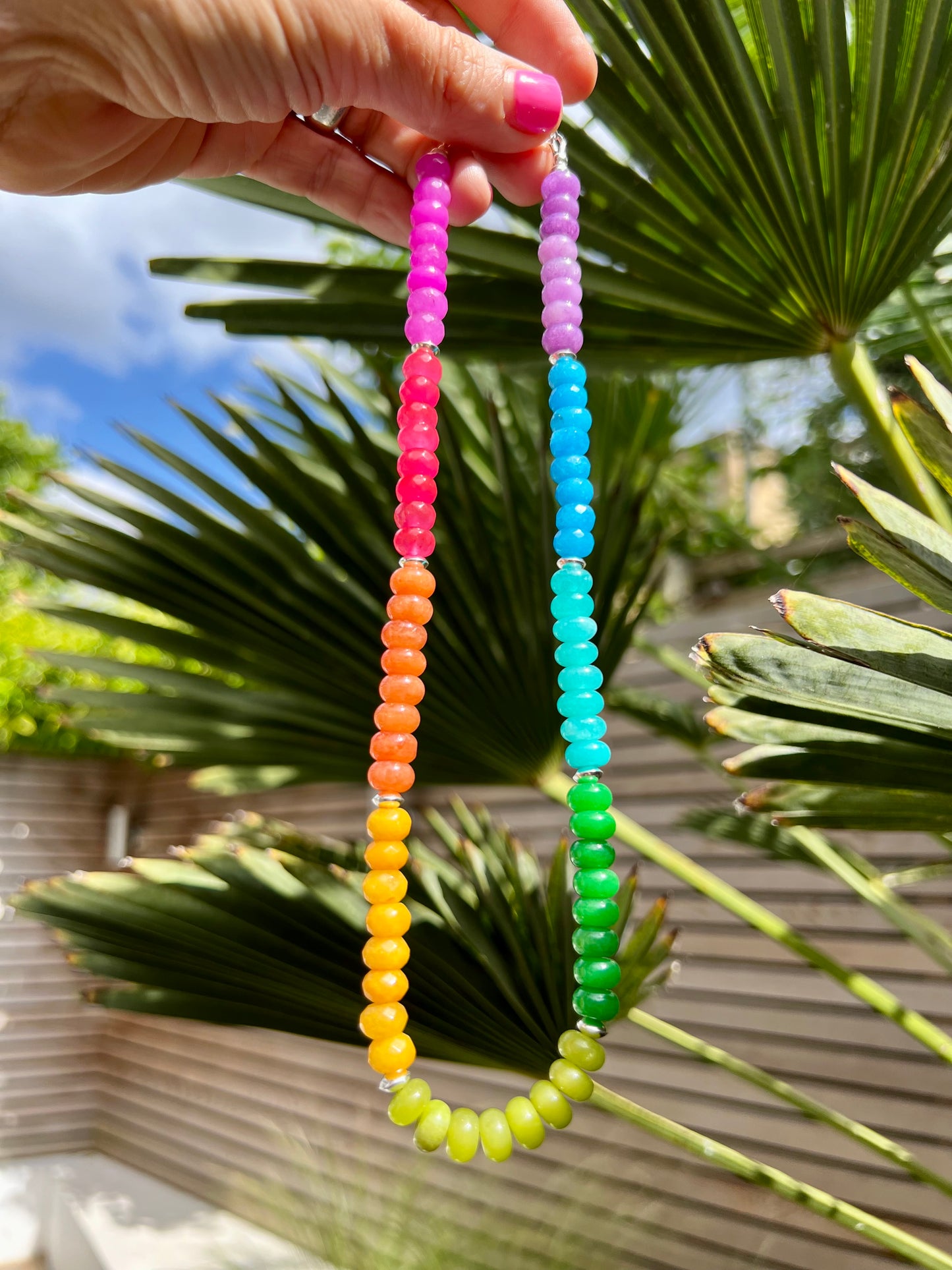 Rainbow Gemstone Necklace 🌈