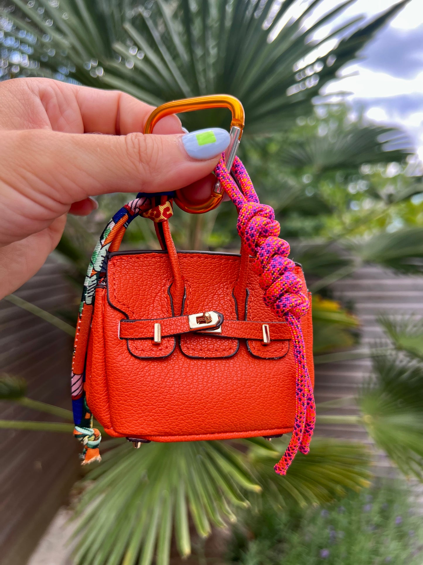Orange Mini Birkin Bag Charm