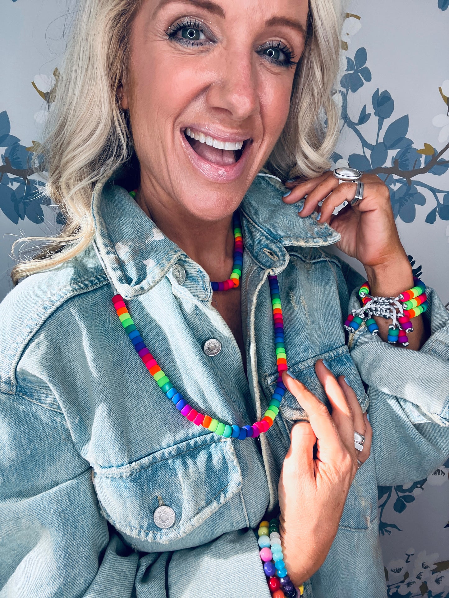 Matte Neon Czech Glass Pony Bead Necklace