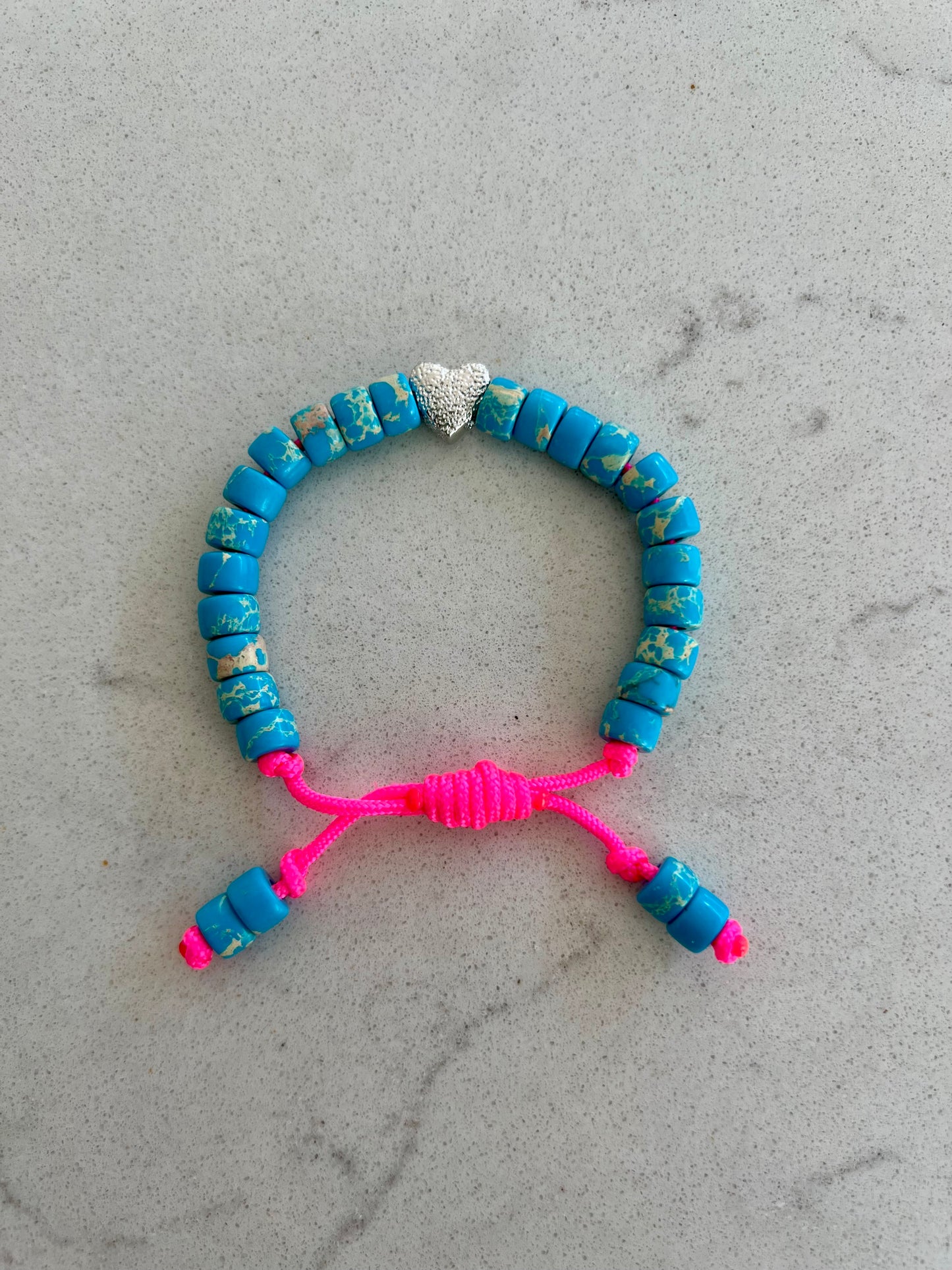 Blue Jasper Heart Gemstone Bracelet