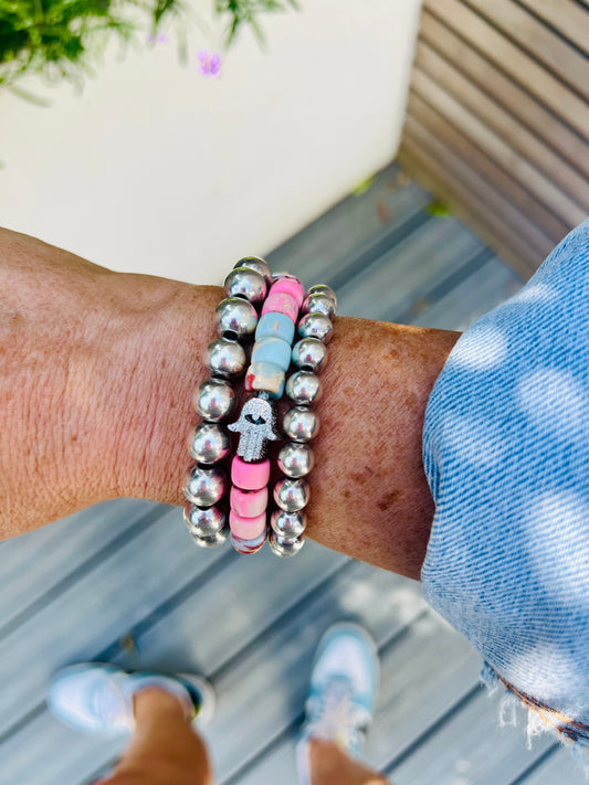 Jasper Gemstone Bracelet 🩷💚💙