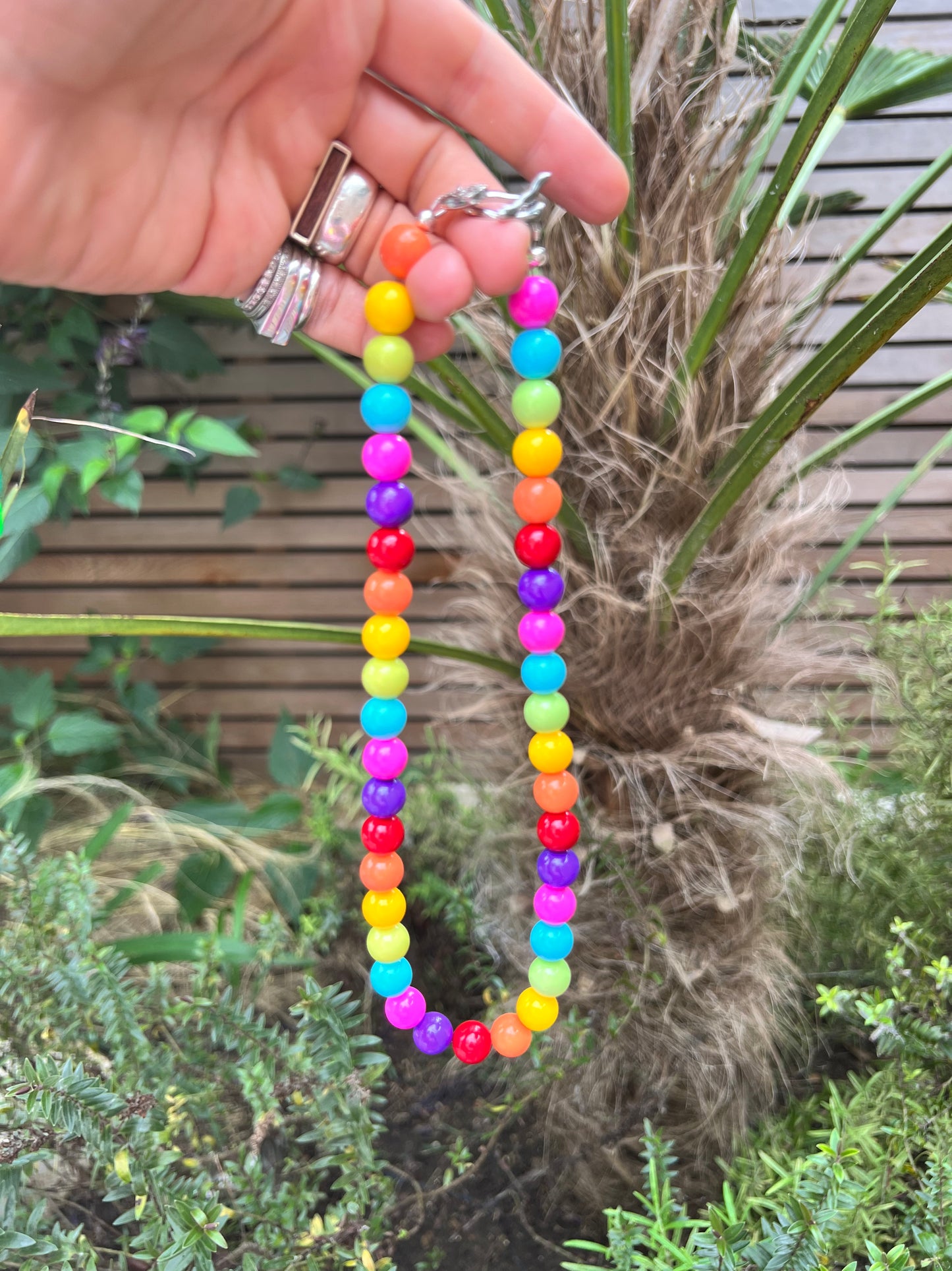 Rainbow Gumball Necklace & Bracelet Set