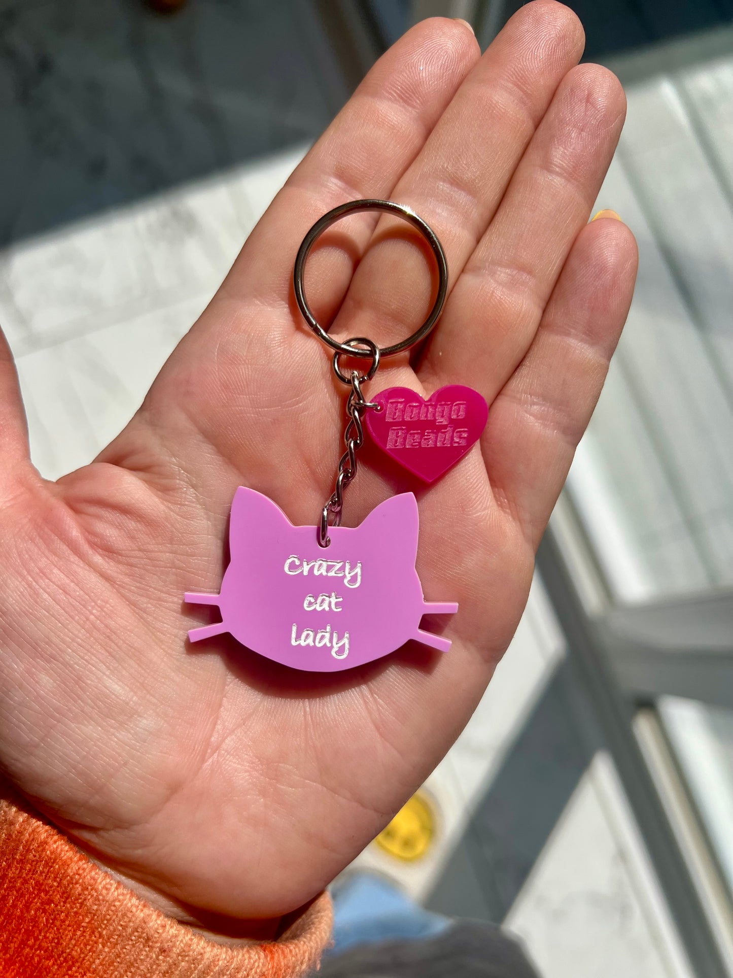 Crazy Cat Lady Key Ring (Grape)