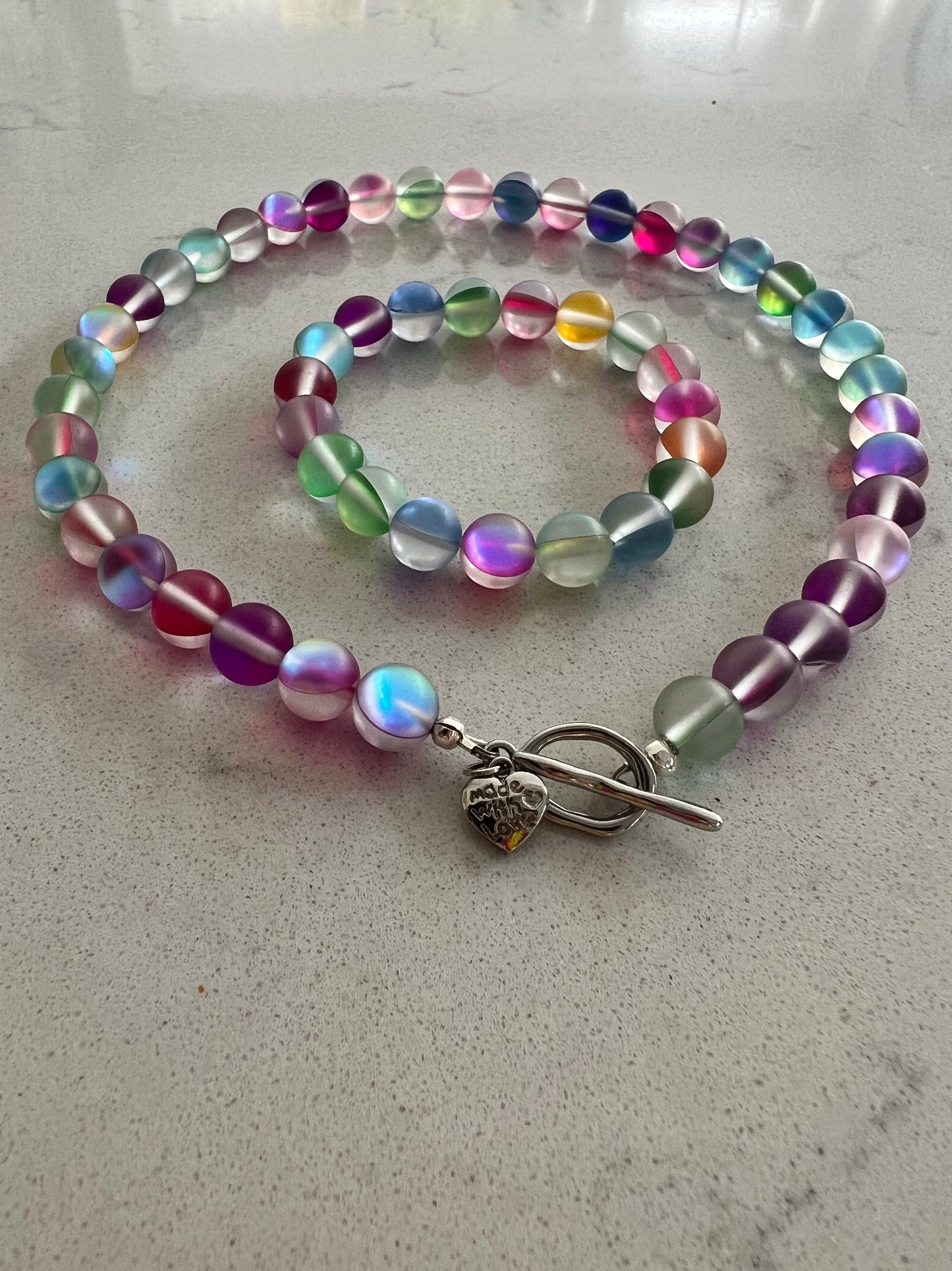 Unicorn Tears Beaded Necklace & Bracelet Set
