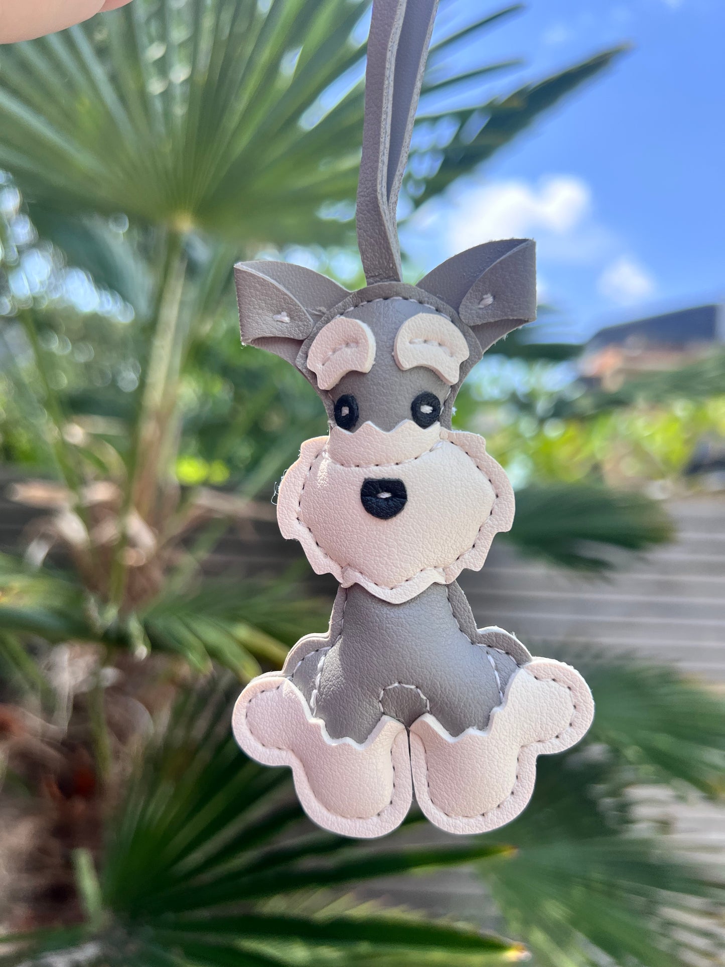 Grey Schnauzer Bag Charm