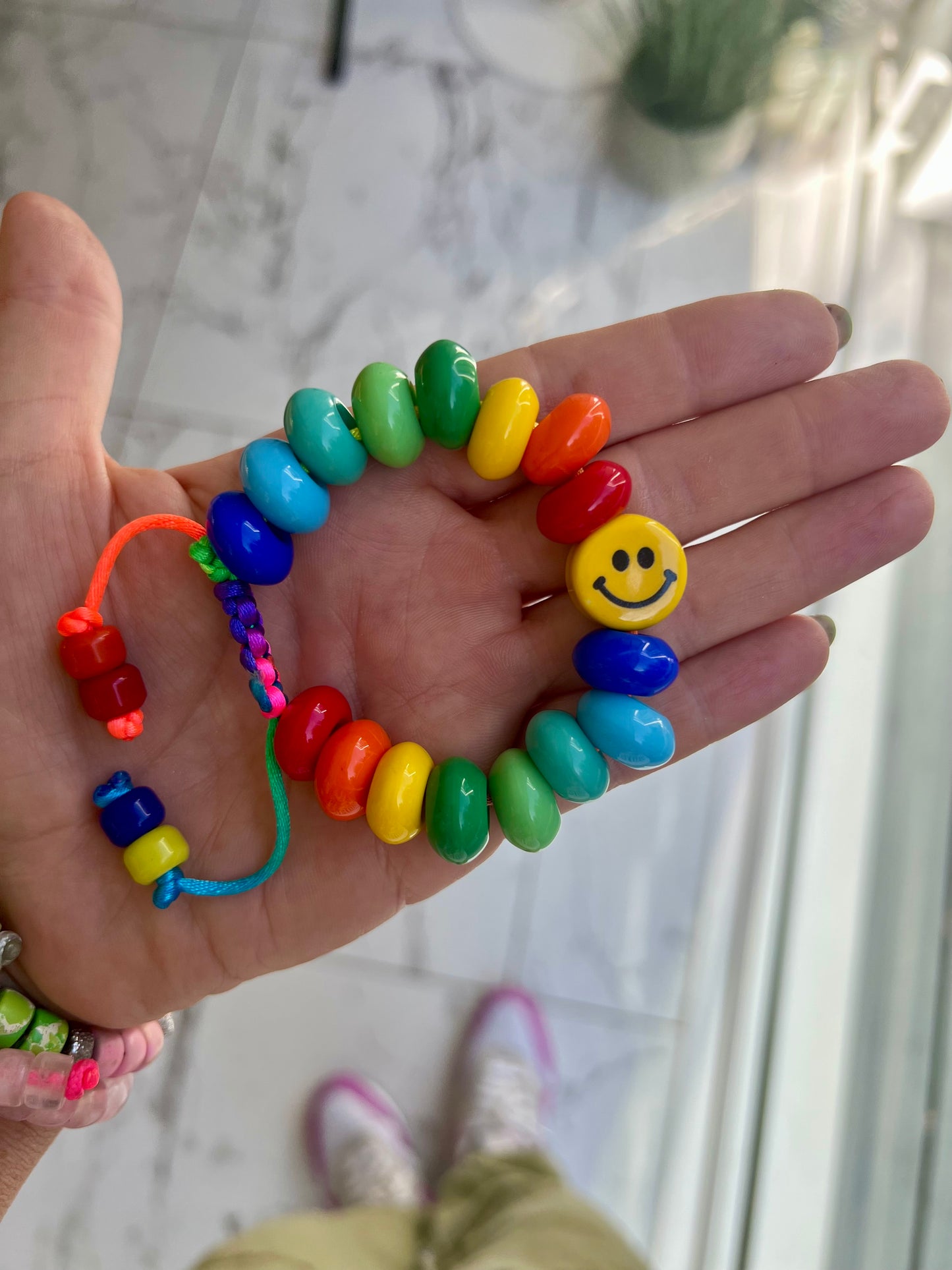 Giant Czech Glass Happy Bracelet