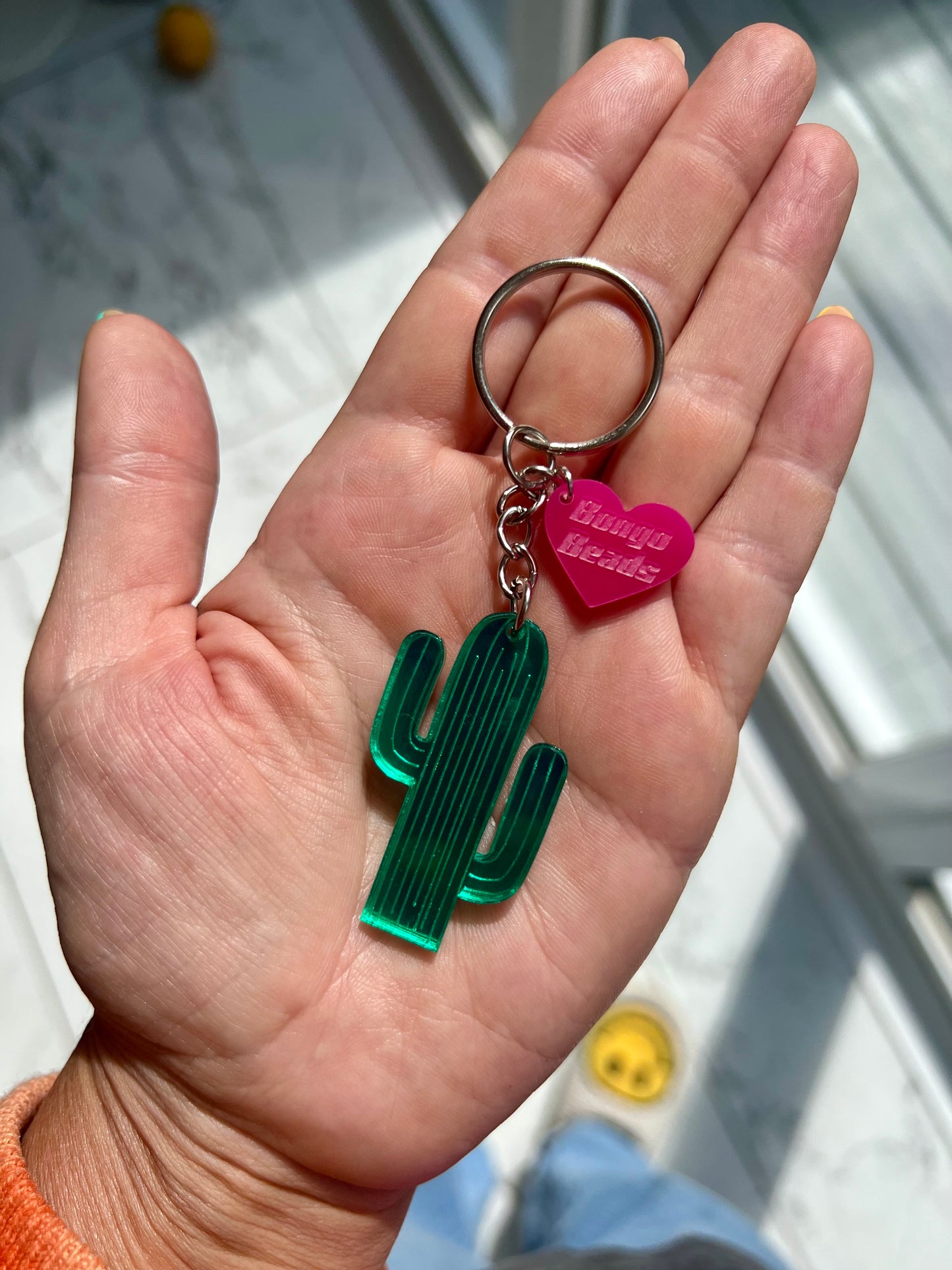 Cactus Key Ring (Mirrored Green)