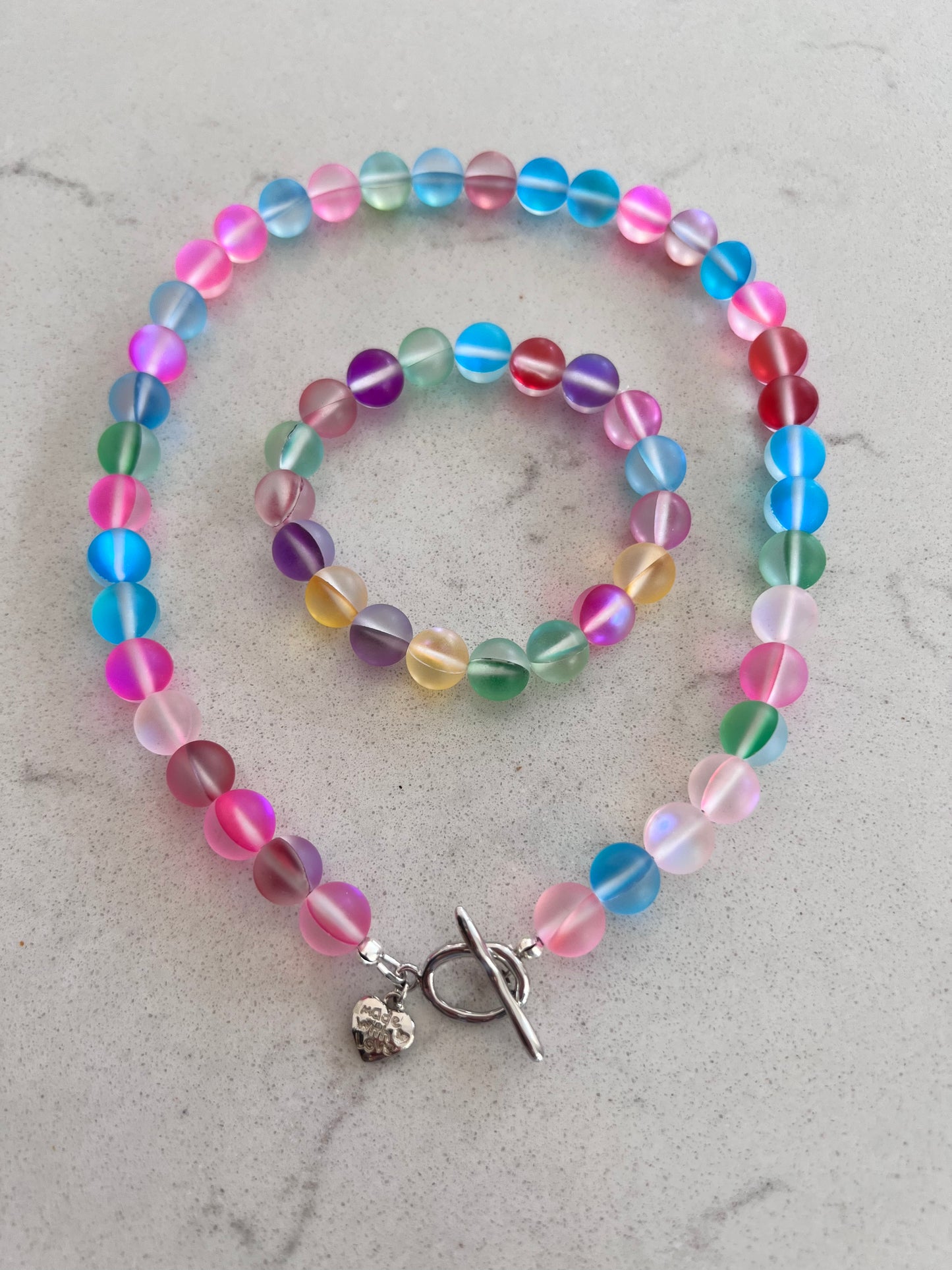 Unicorn Tears Beaded Necklace & Bracelet Set
