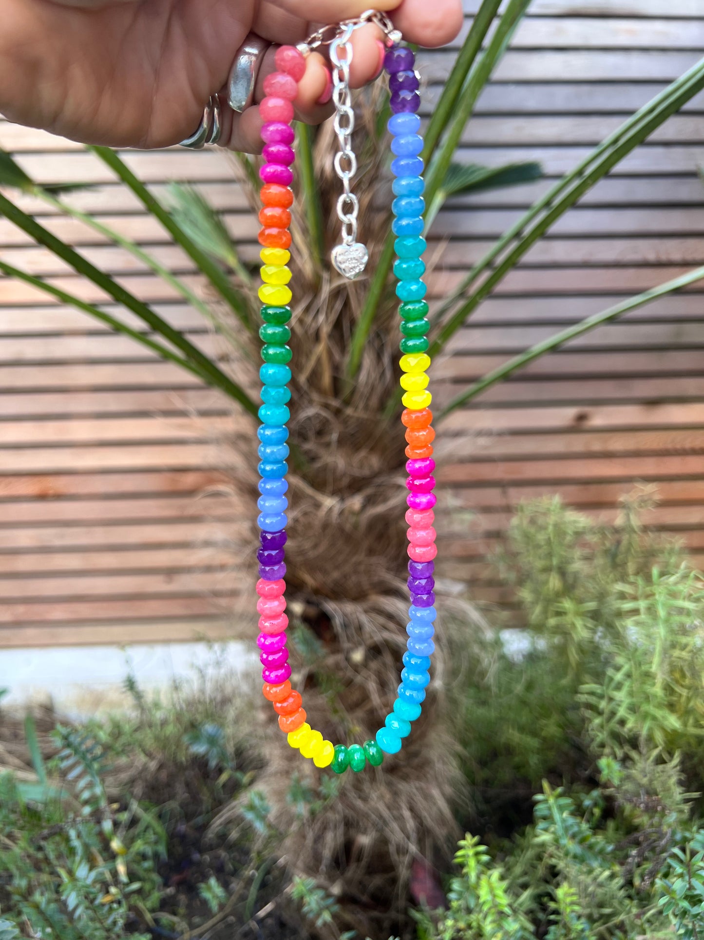 Rainbow Jade Beaded Necklace 🌈