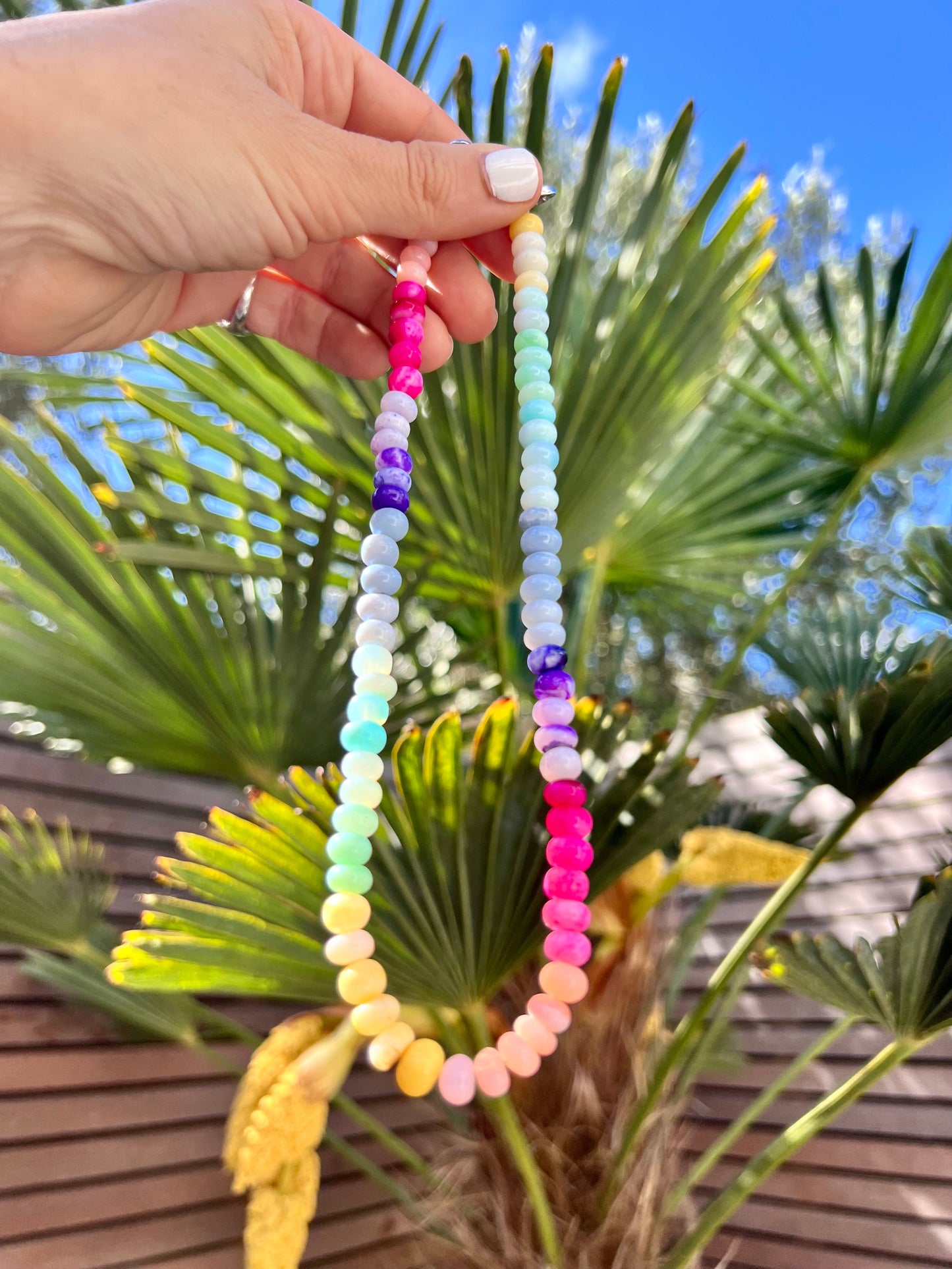 Opal Fruits Gemstone Necklace with Sterling Silver Clasp