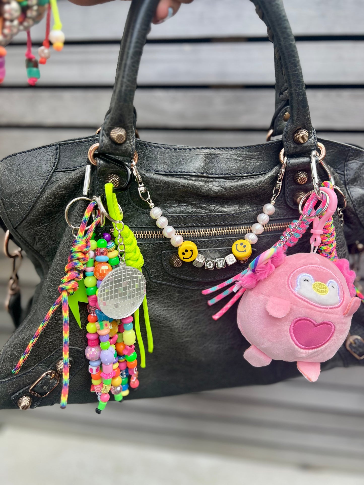 Fur Baby Bag Charm (Pink Heart)