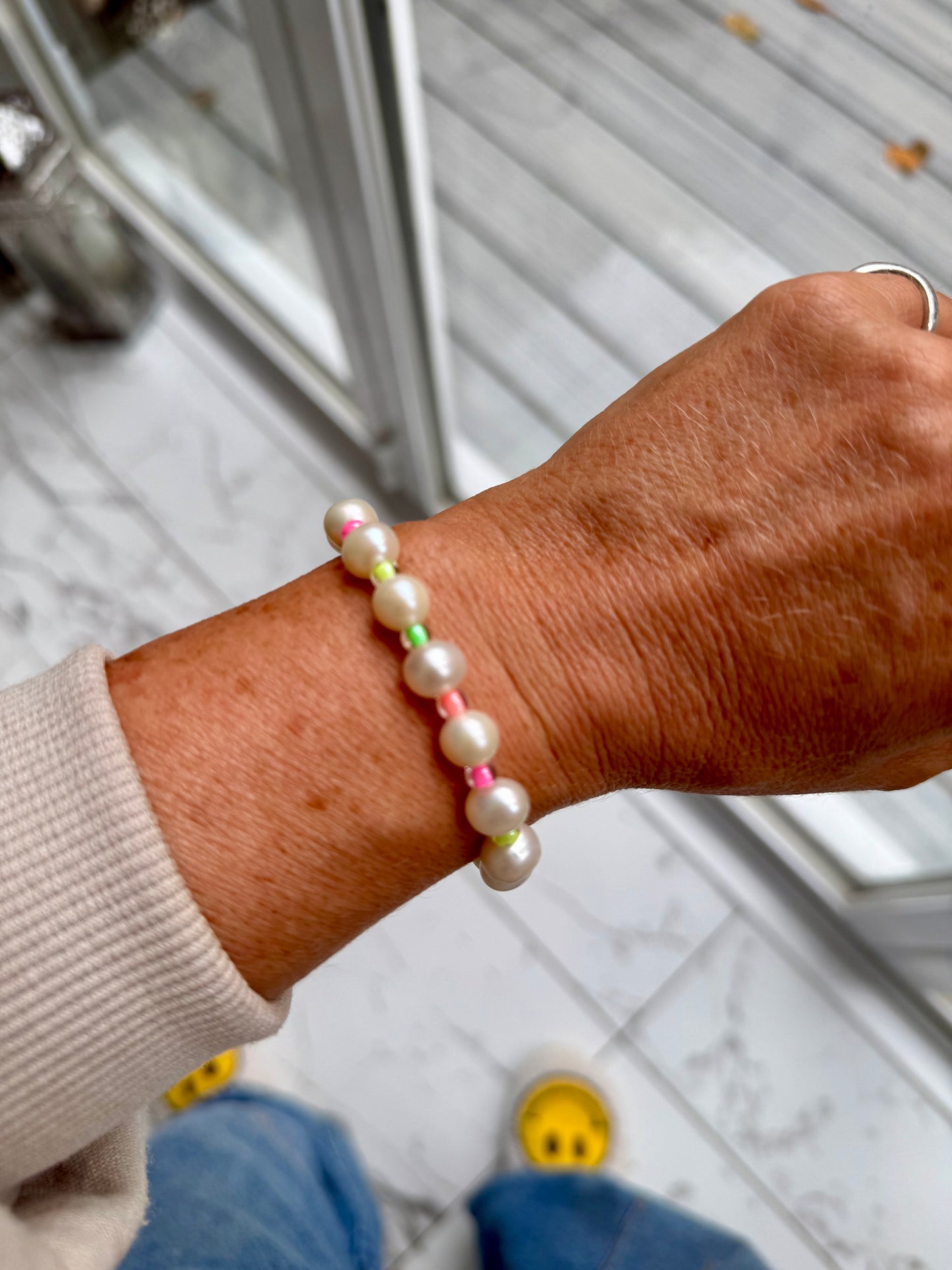 Neon Freshwater Pearl Bracelet
