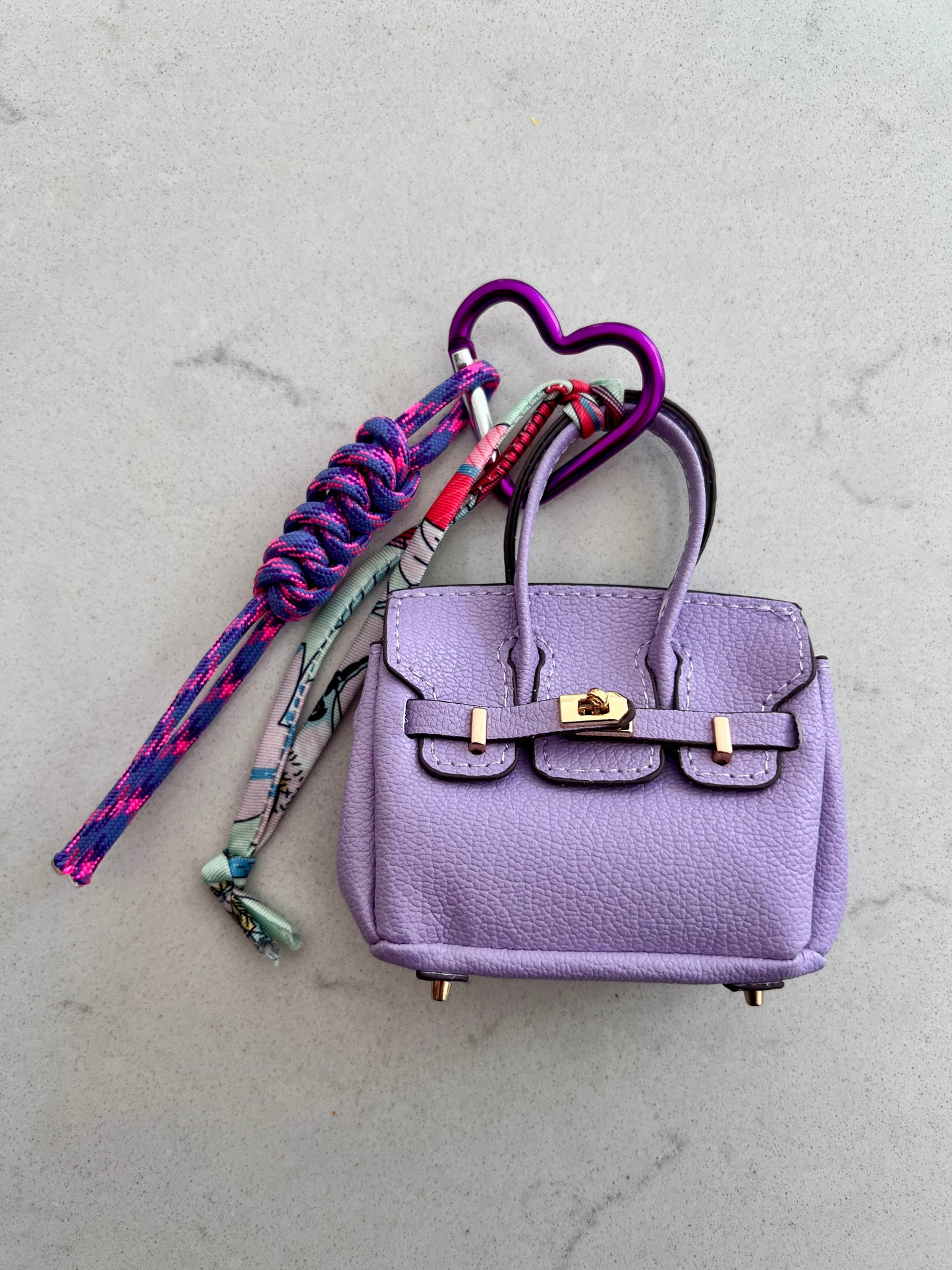Lilac Mini Birkin Bag Charm