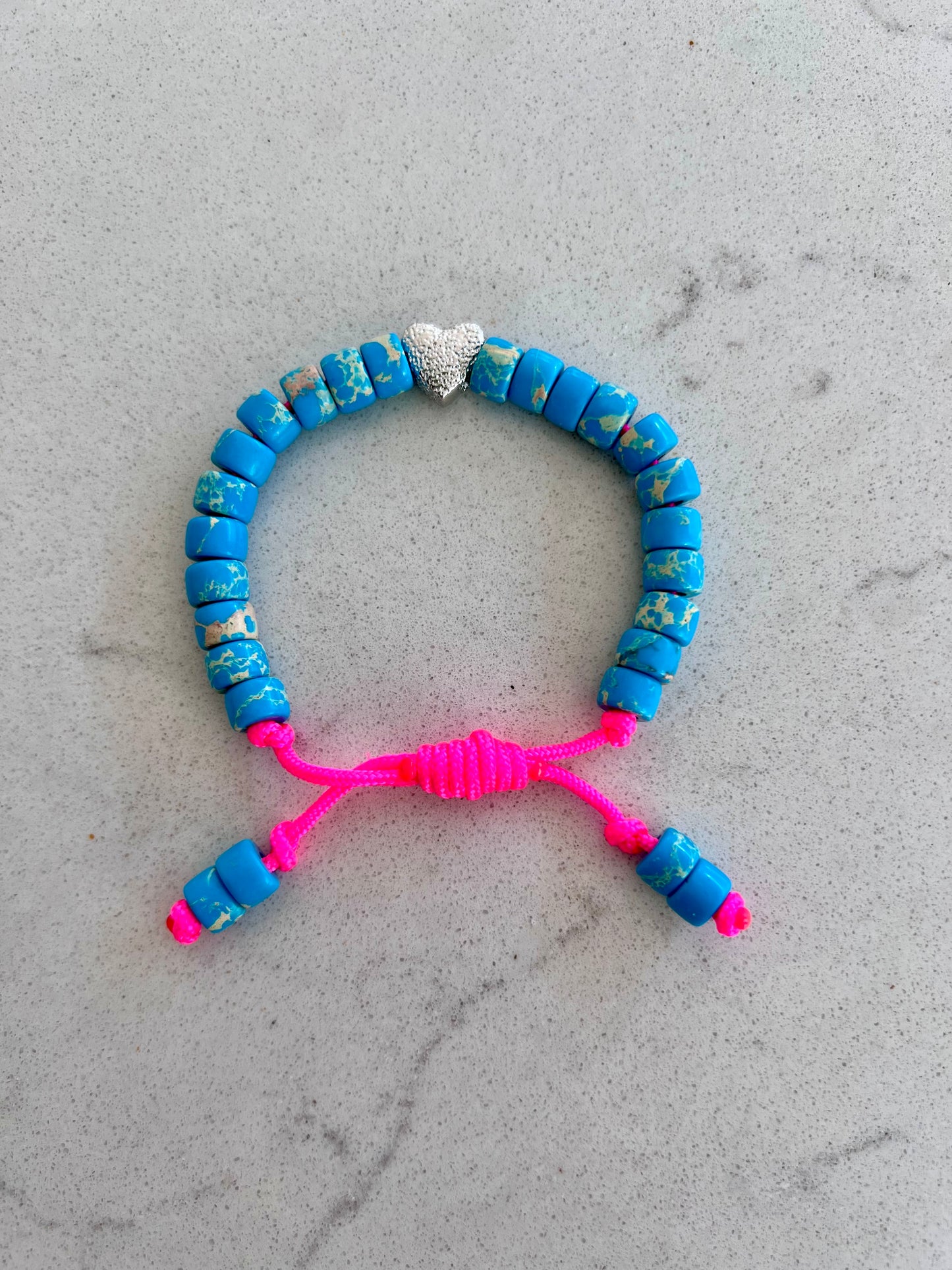 Blue Jasper Heart Gemstone Bracelet
