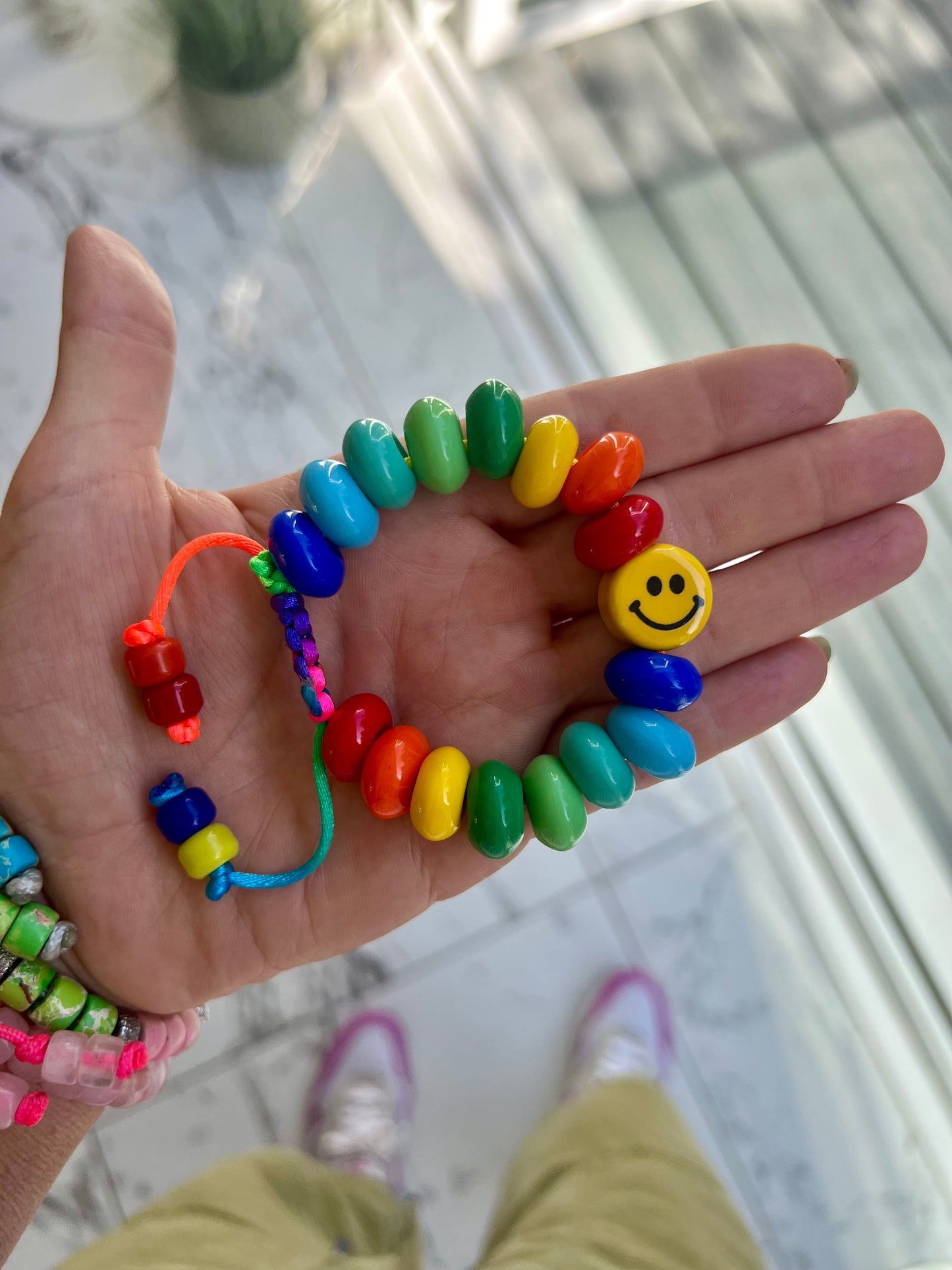 Giant Czech Glass Happy Bracelet