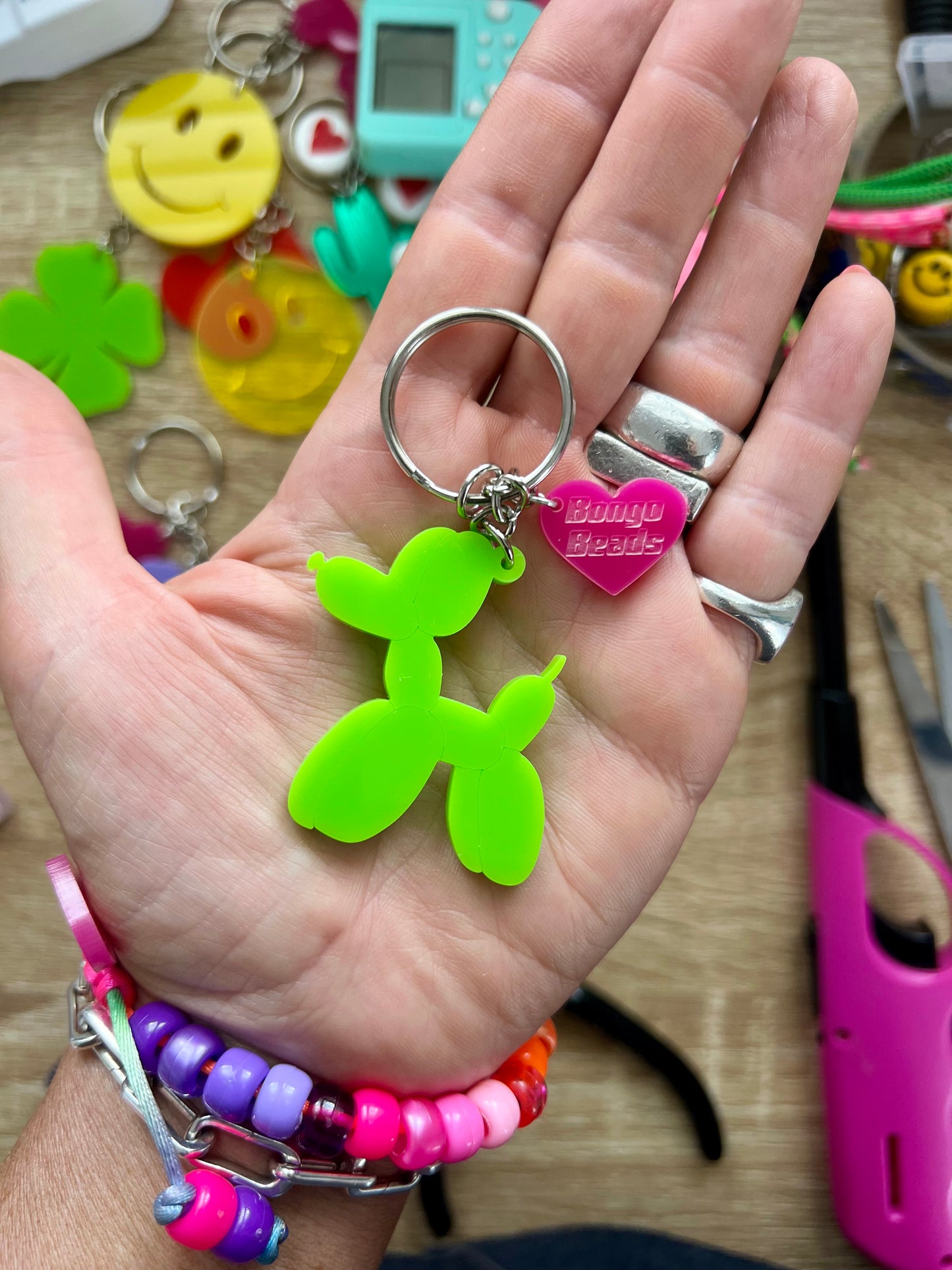 Balloon Dog Key Ring (Green)