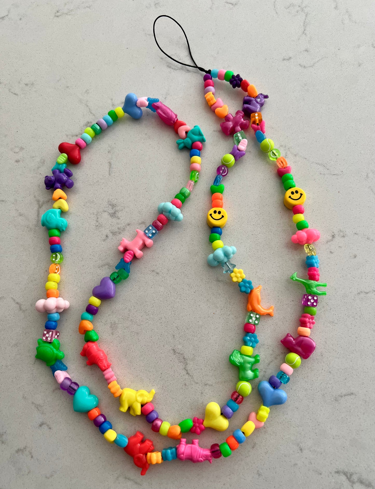 Happy Beaded Crossbody Colourful Phone Strap