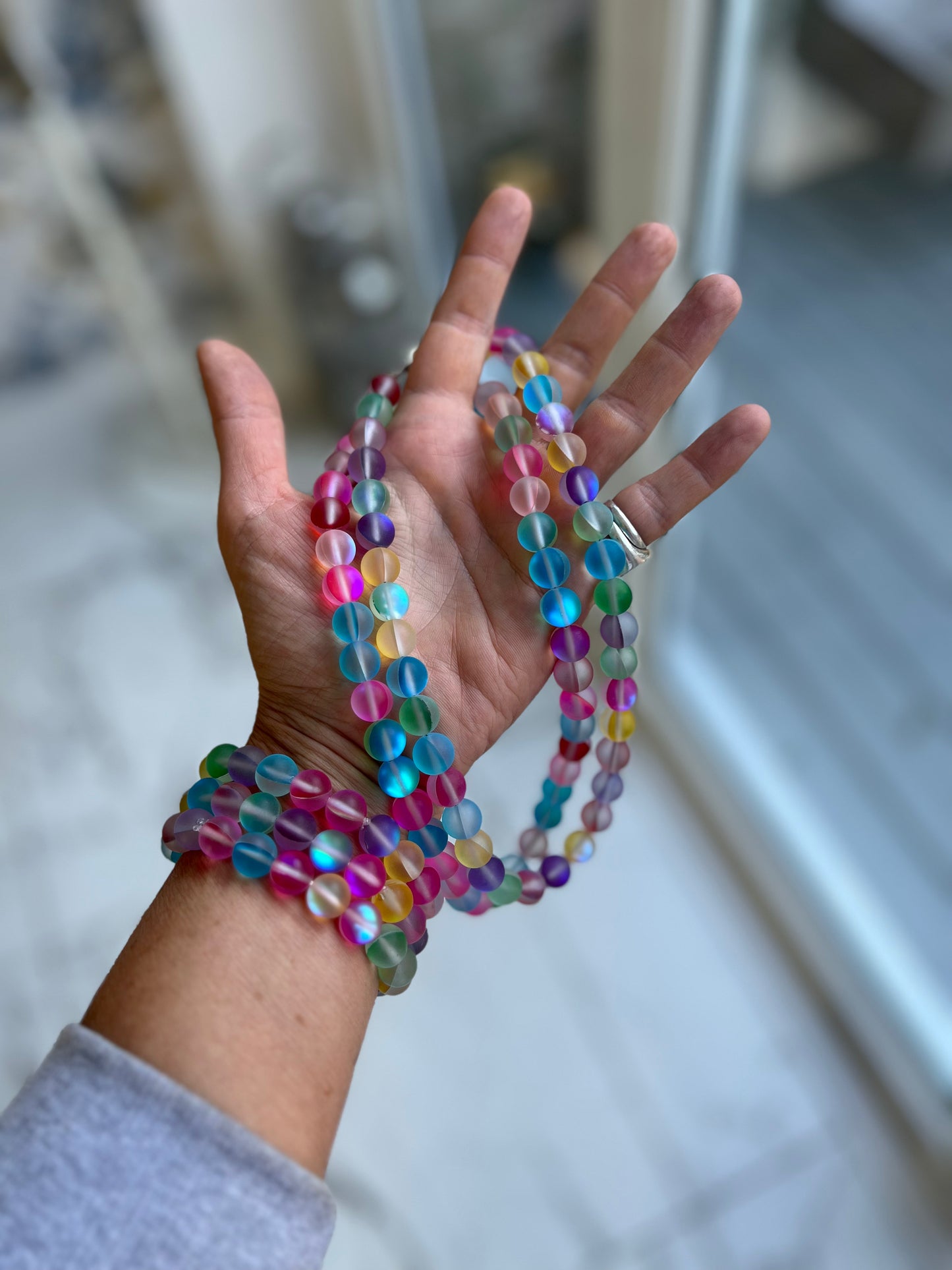Unicorn Tears Beaded Necklace & Bracelet Set