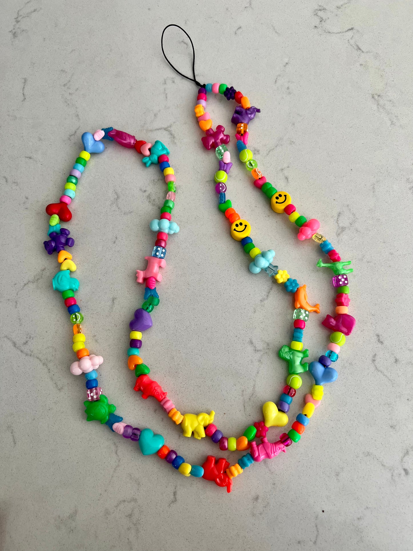 Happy Beaded Crossbody Colourful Phone Strap