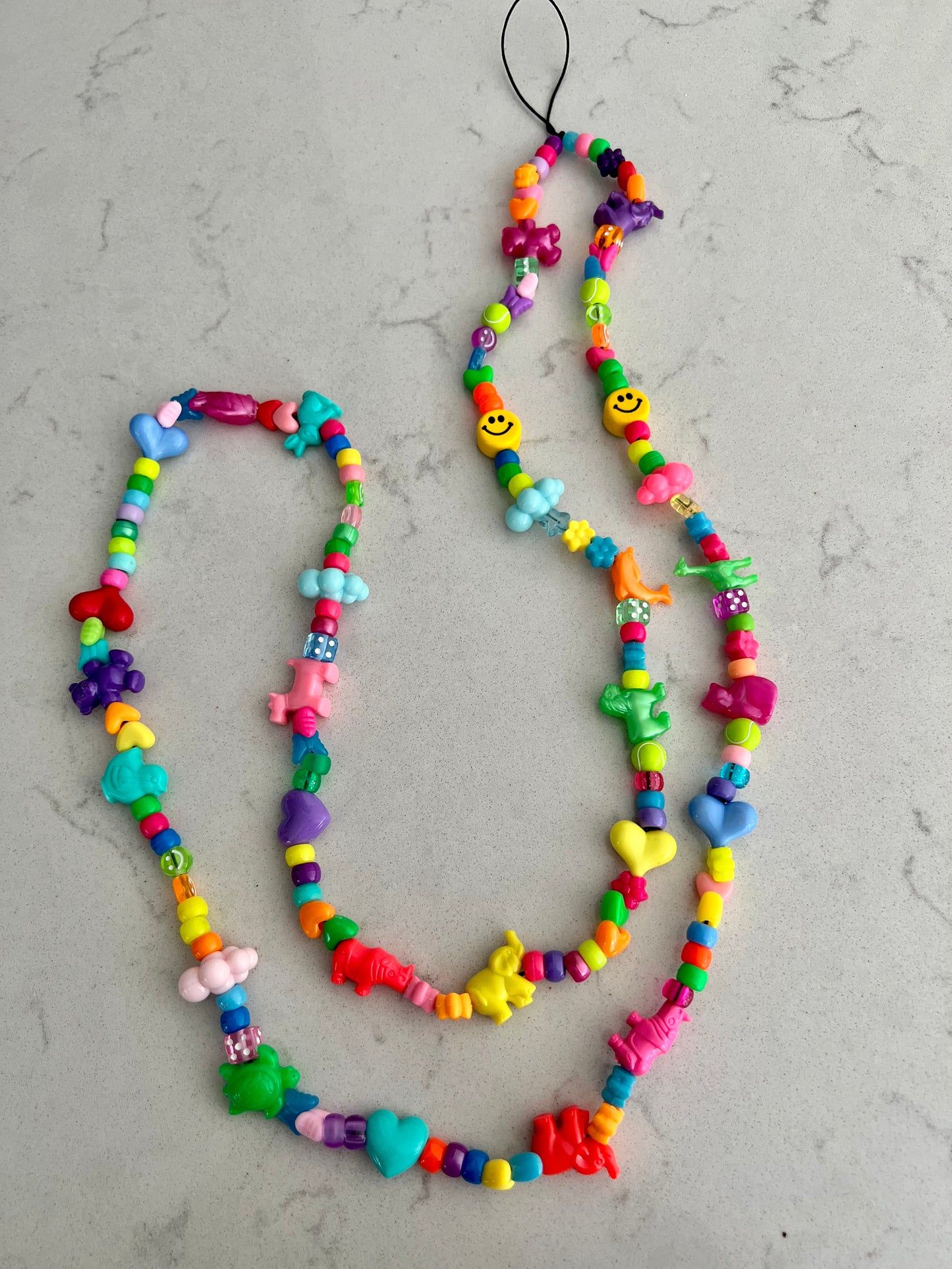 Happy Beaded Crossbody Colourful Phone Strap