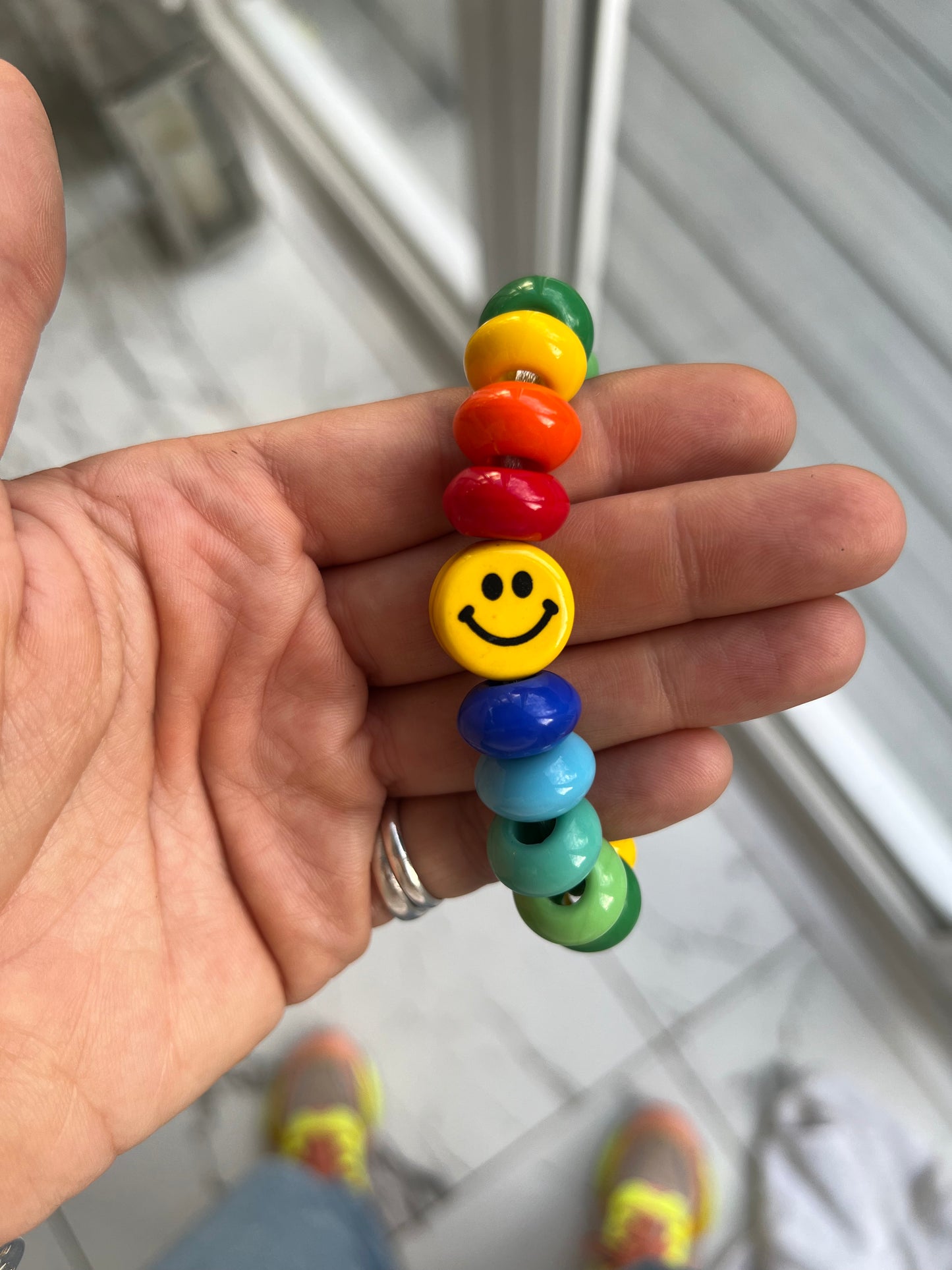Giant Czech Glass Happy Bracelet