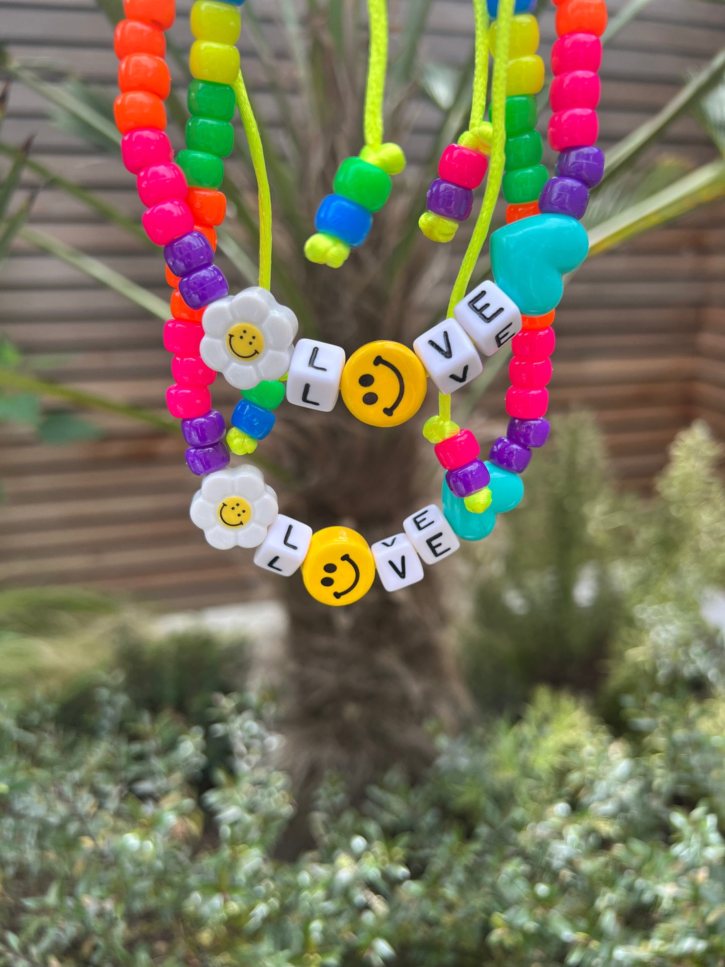 Neon Daisy Love Necklace