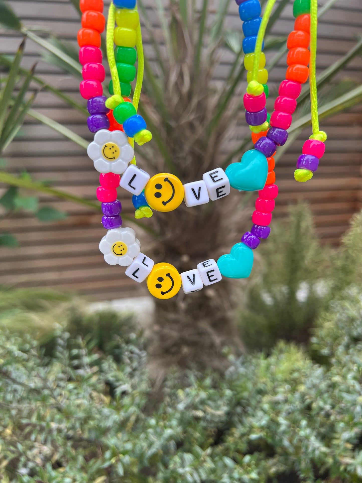 Neon Daisy Love Necklace