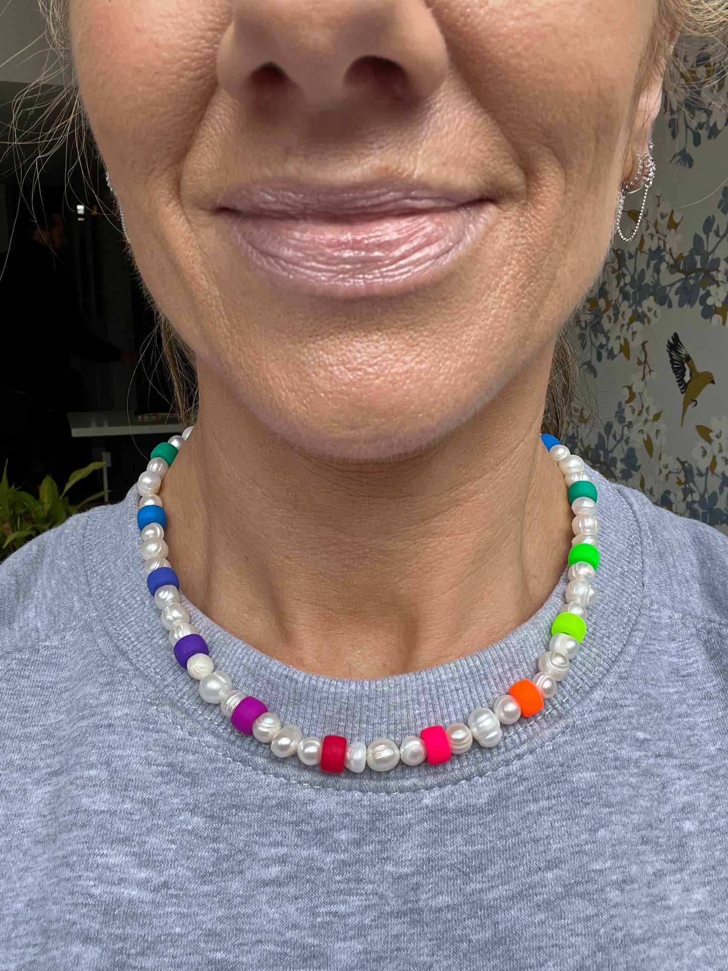 Neon Czech Pony Bead & Pearl Necklace & Bracelet Set🦄