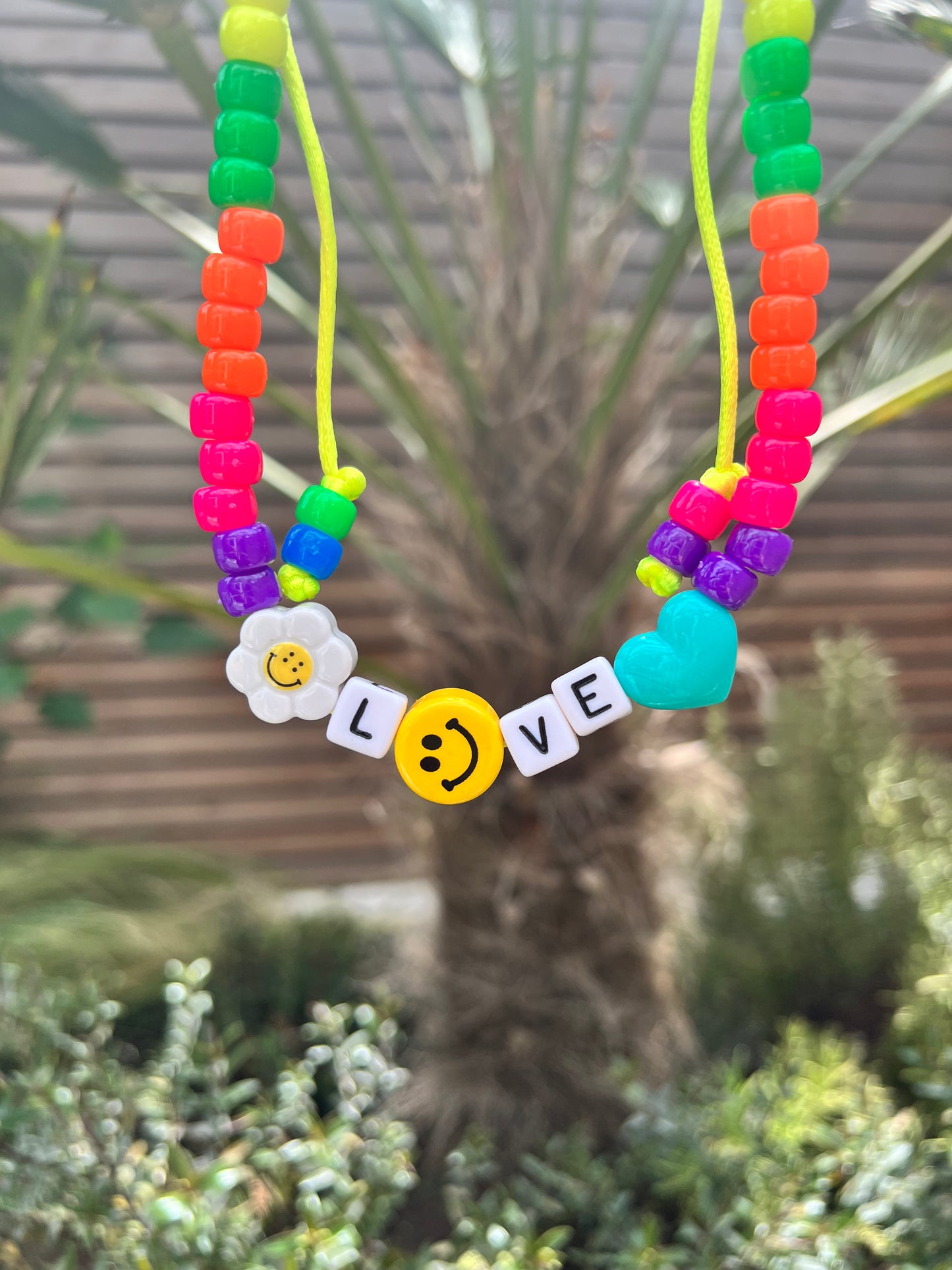 Neon Daisy Love Necklace
