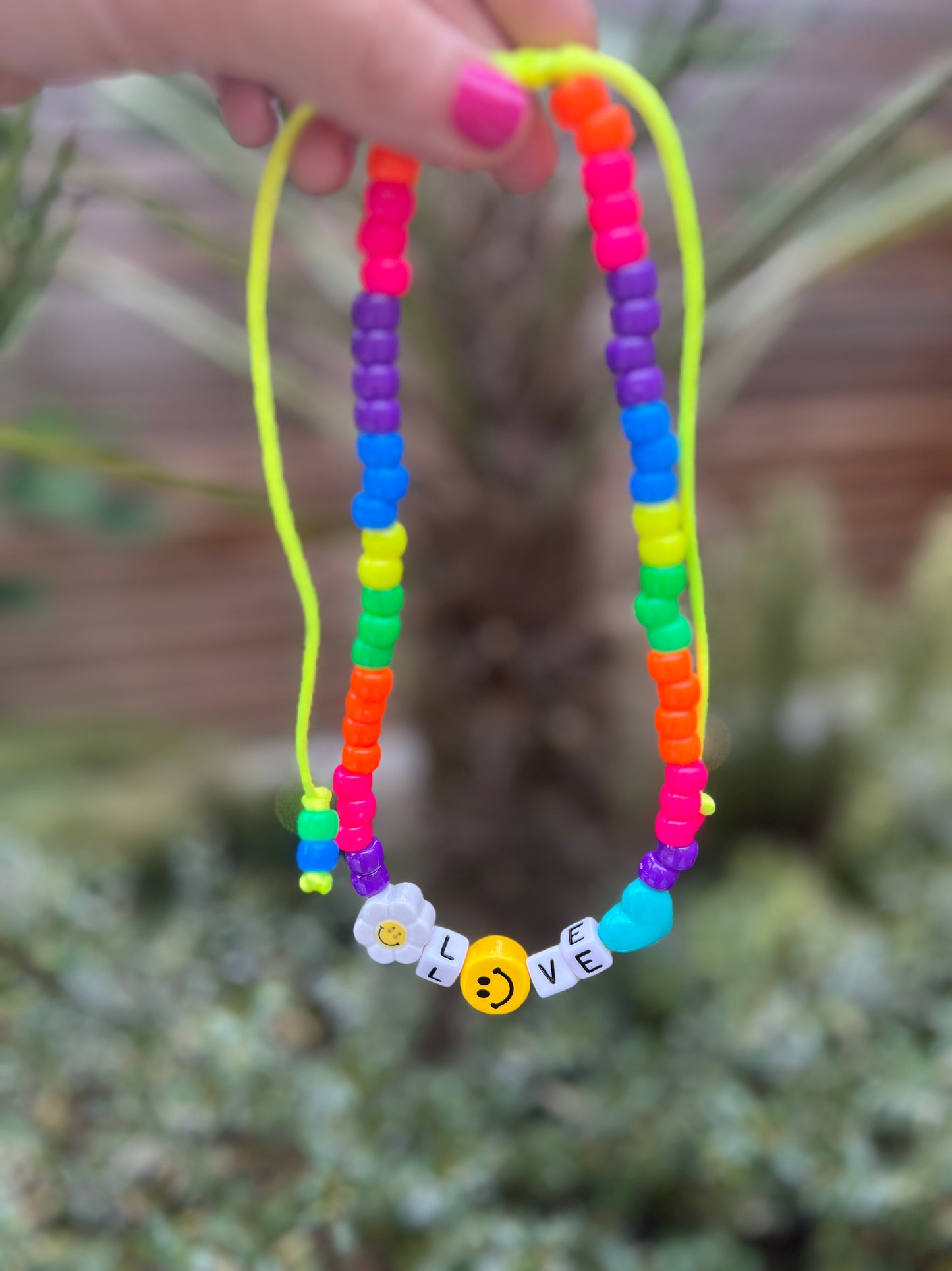 Neon Daisy Love Necklace