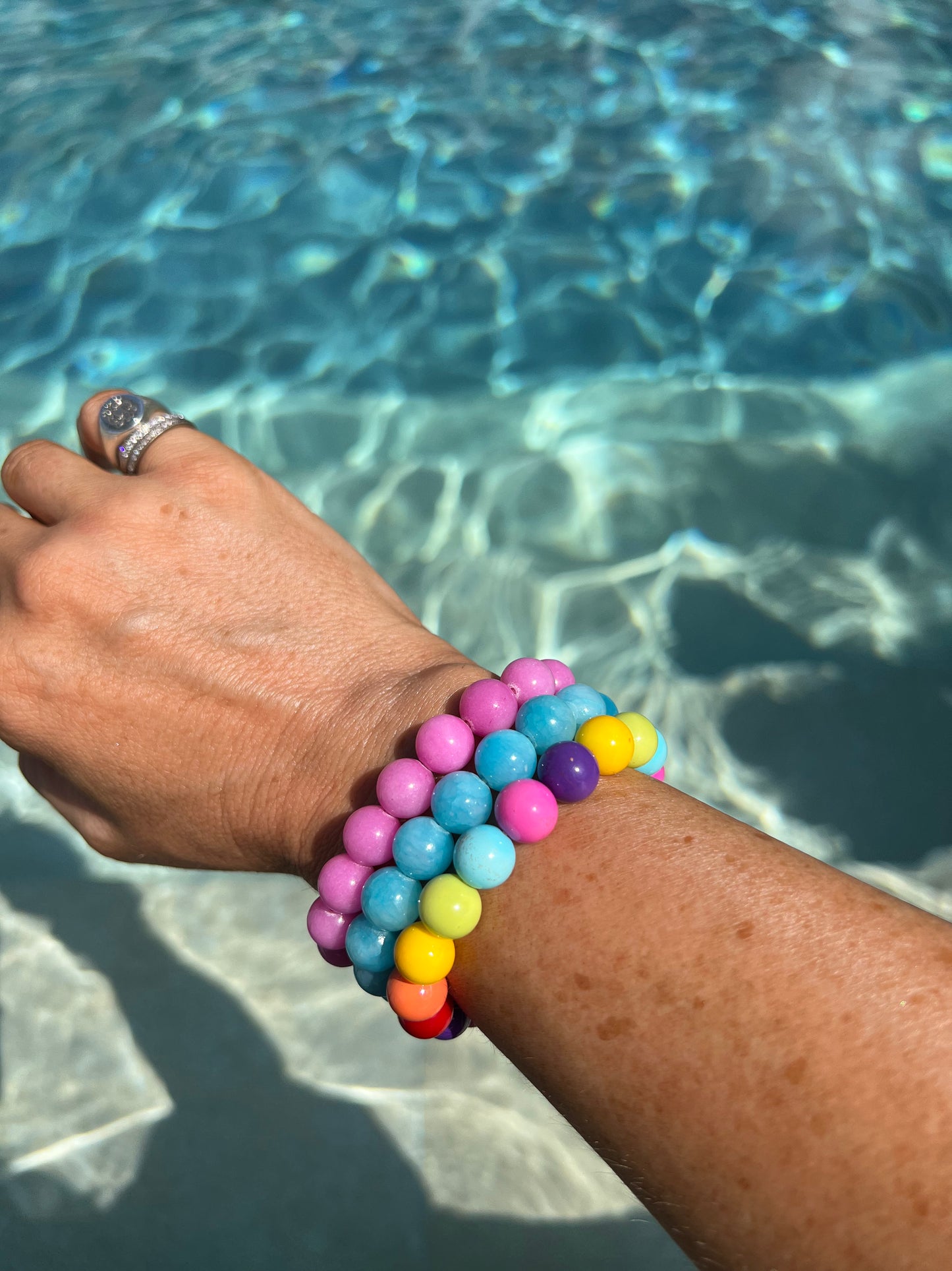 Rainbow Gumball Beaded Bracelet