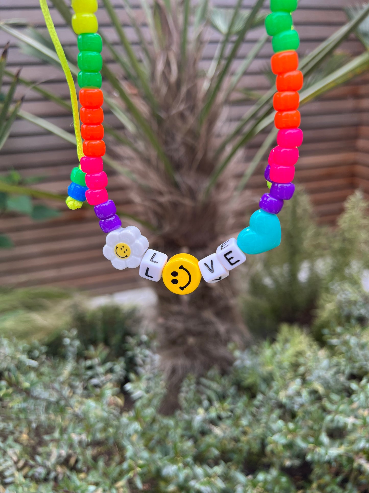 Neon Daisy Love Necklace