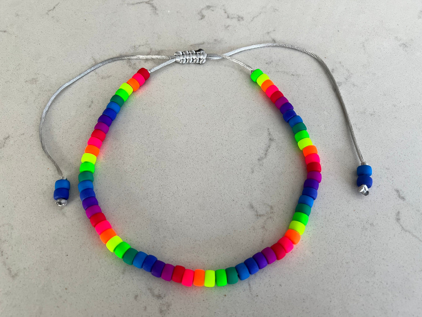 Matte Neon Czech Glass Pony Bead Necklace