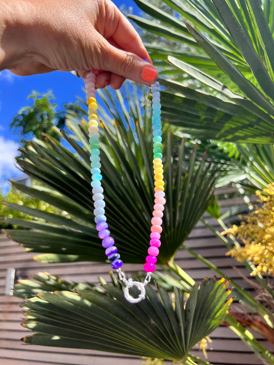 Opal Fruits Gemstone Necklace with Sterling Silver Clasp