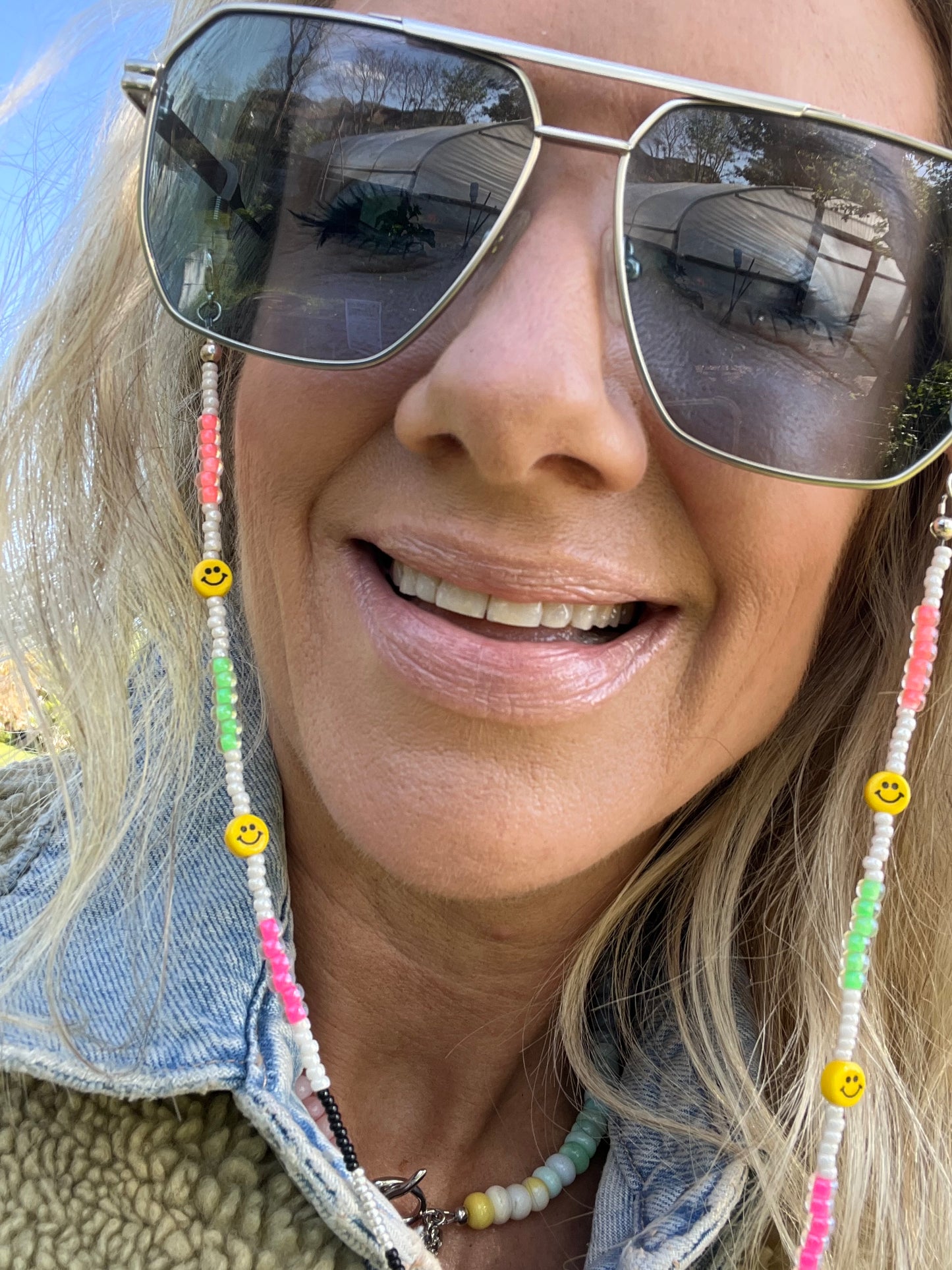 Tiny Smiley Glasses Chain