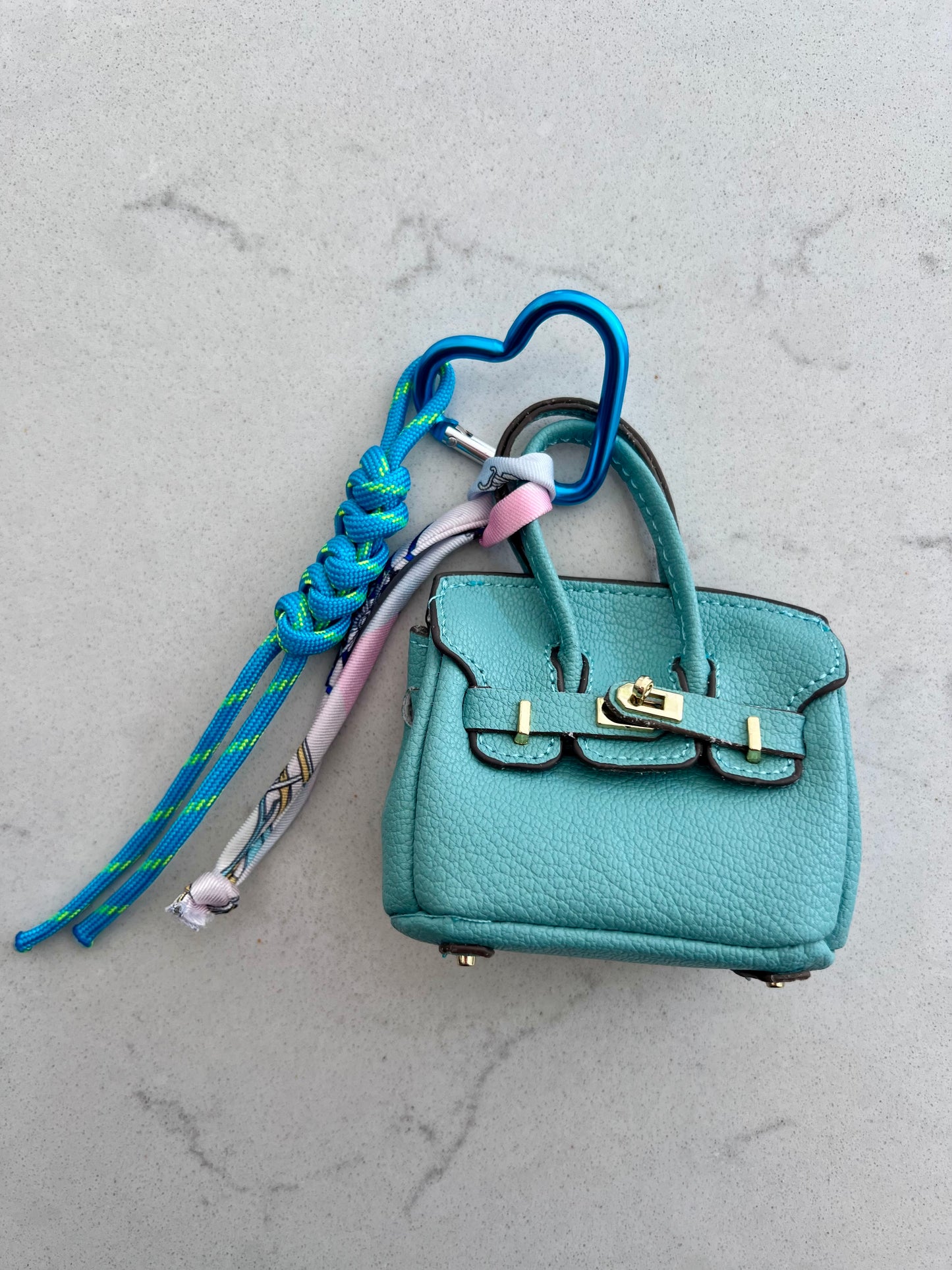 Blue Mini Birkin Bag Charm