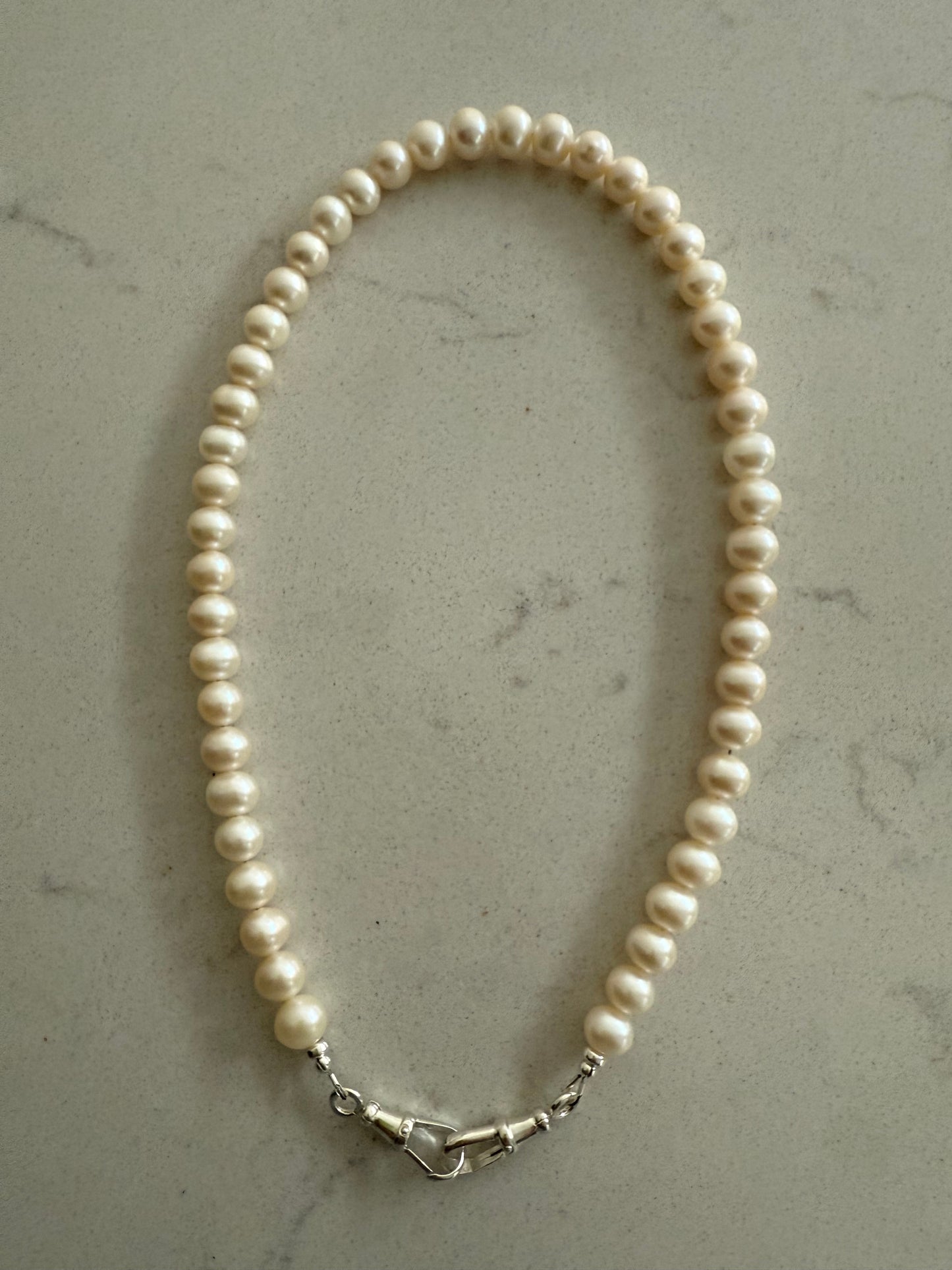 Pearl Necklace with Double Albert Clasp