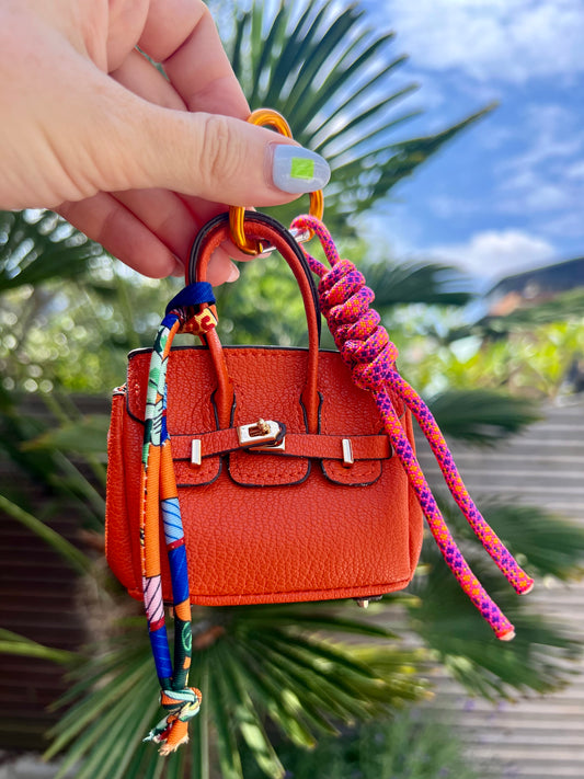 Orange Mini Birkin Bag Charm