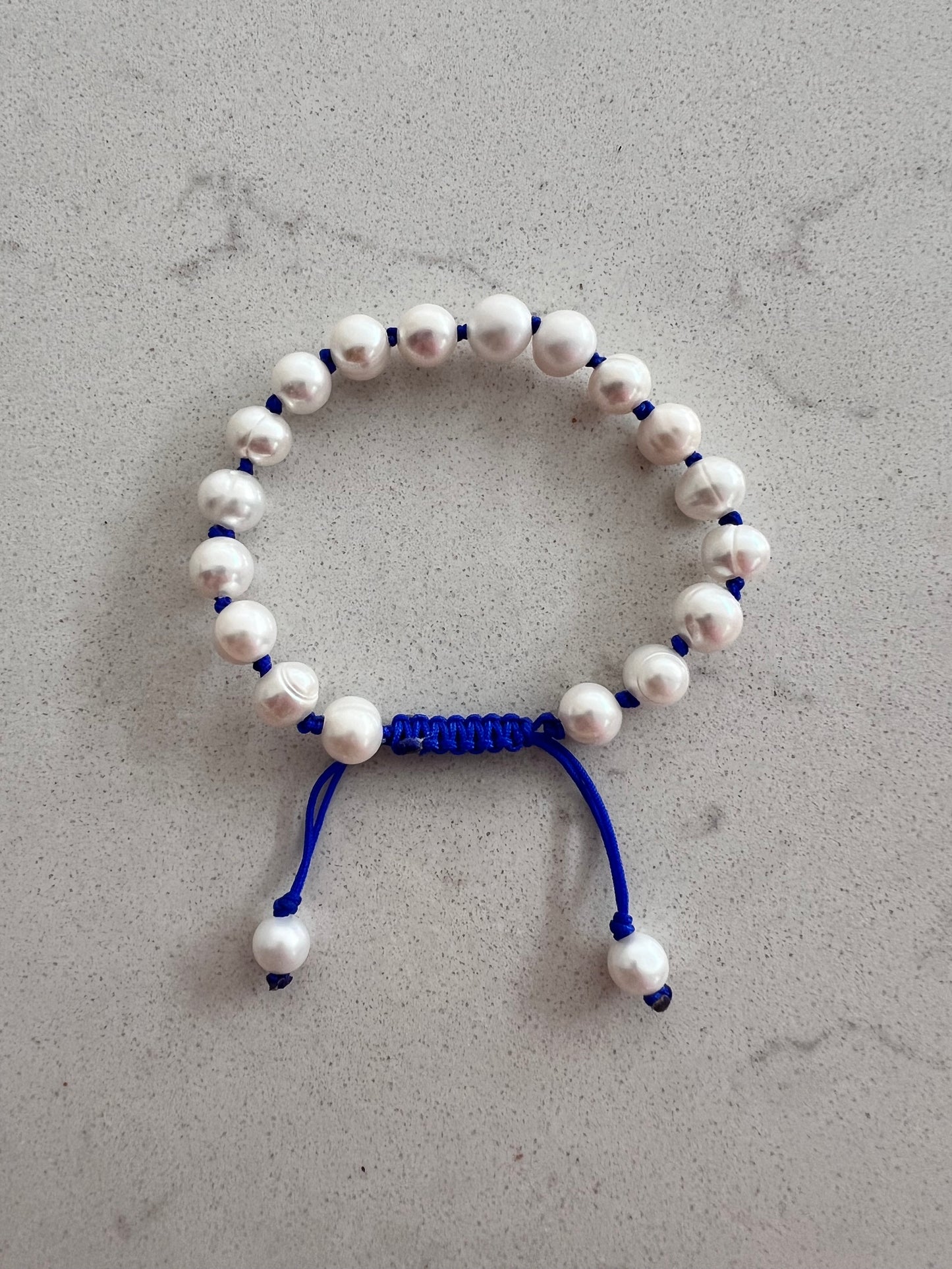 Hand Knotted Blue Pearl Bracelet