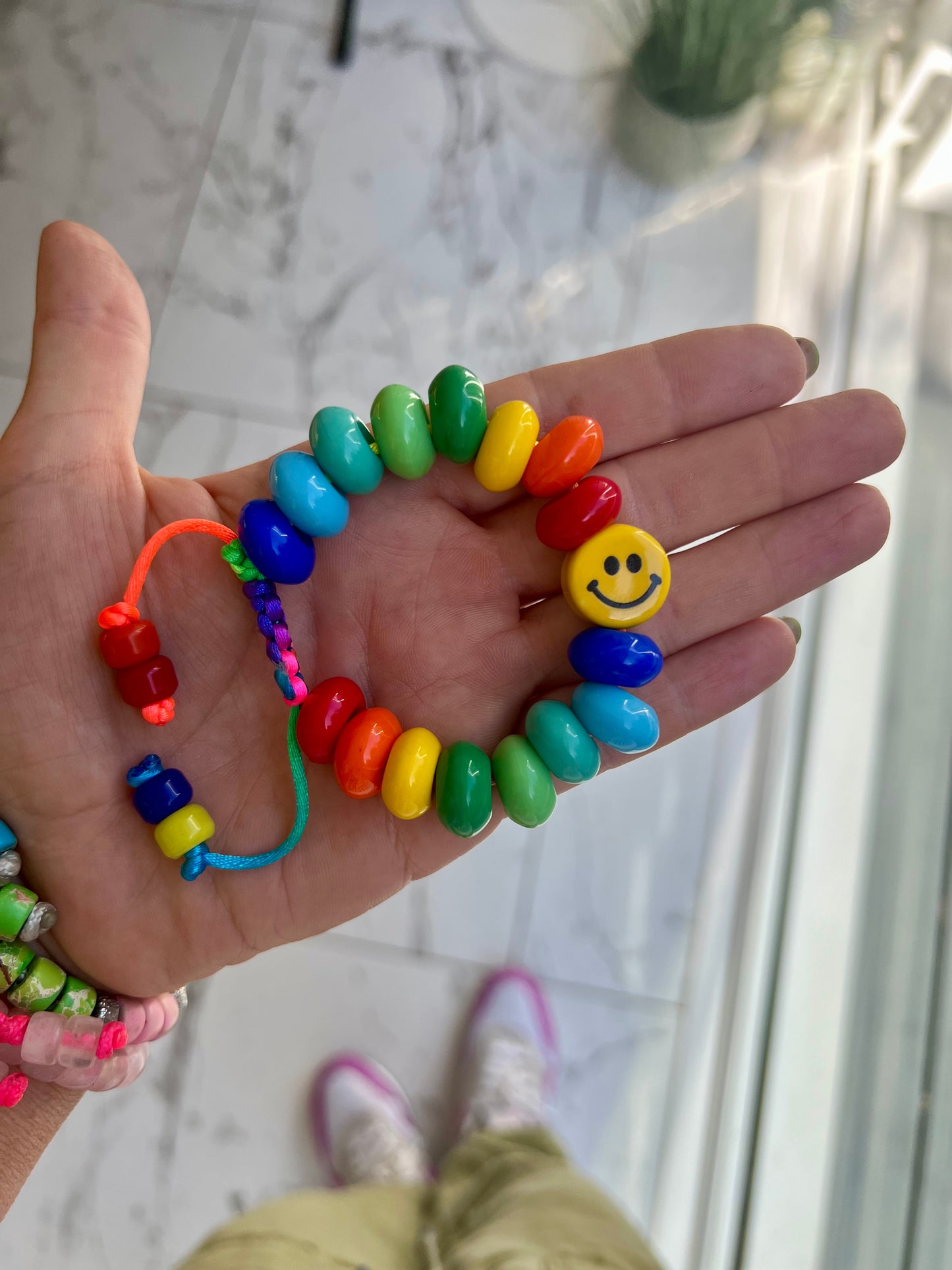 Giant Czech Glass Happy Bracelet