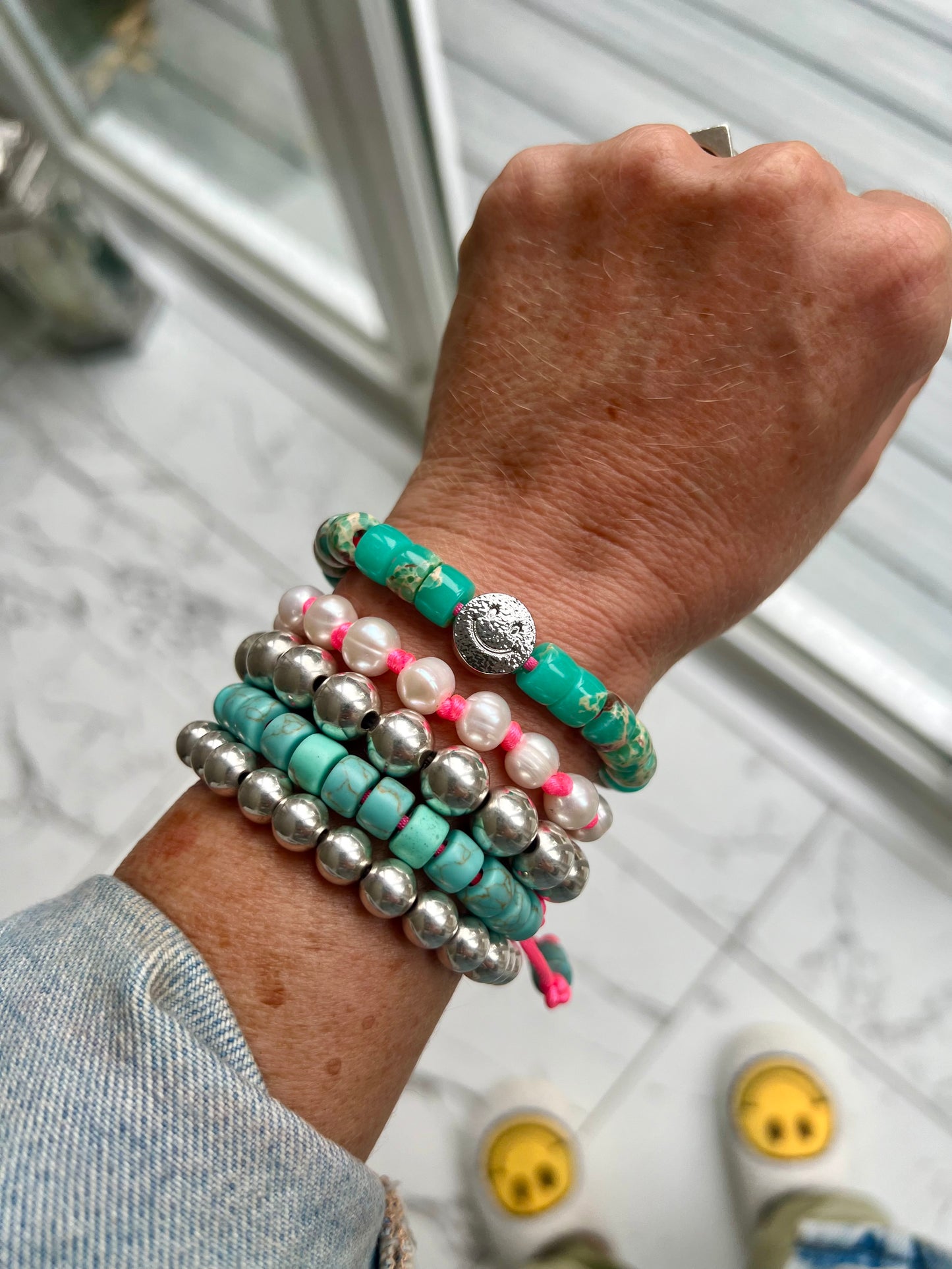 Chunky Stretch Silver Ball Bracelet
