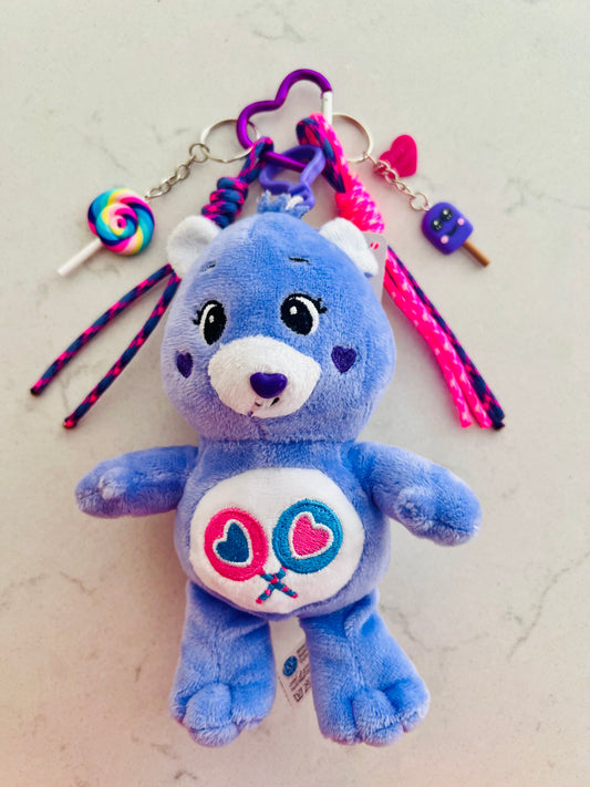 Purple Care Bear Bag Charm