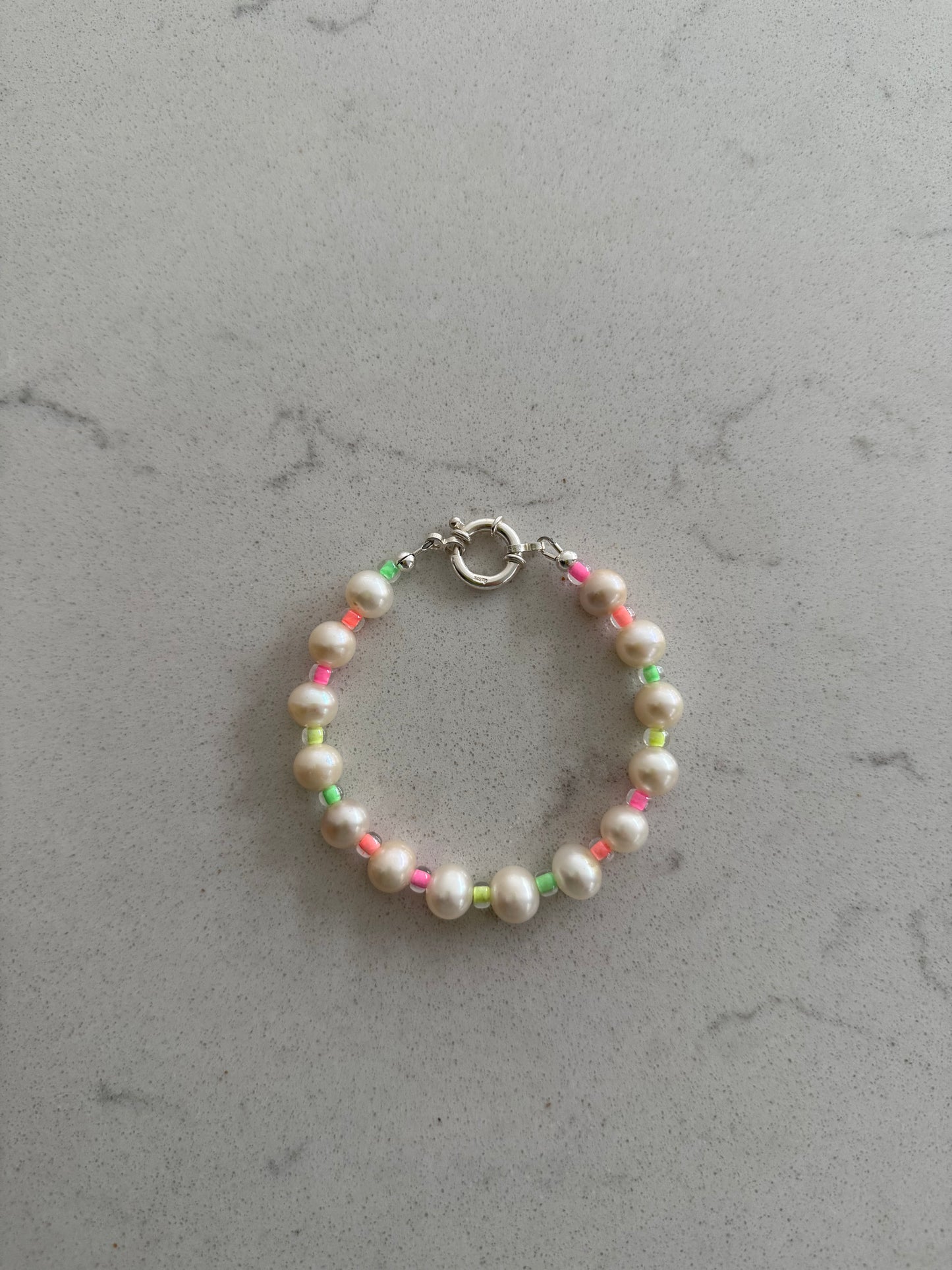 Neon Freshwater Pearl Bracelet
