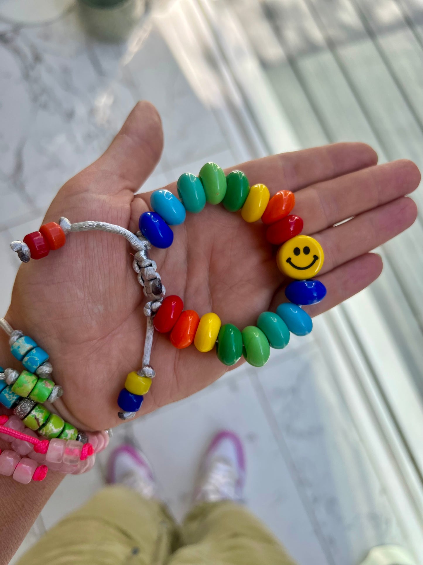 Giant Czech Glass Happy Bracelet