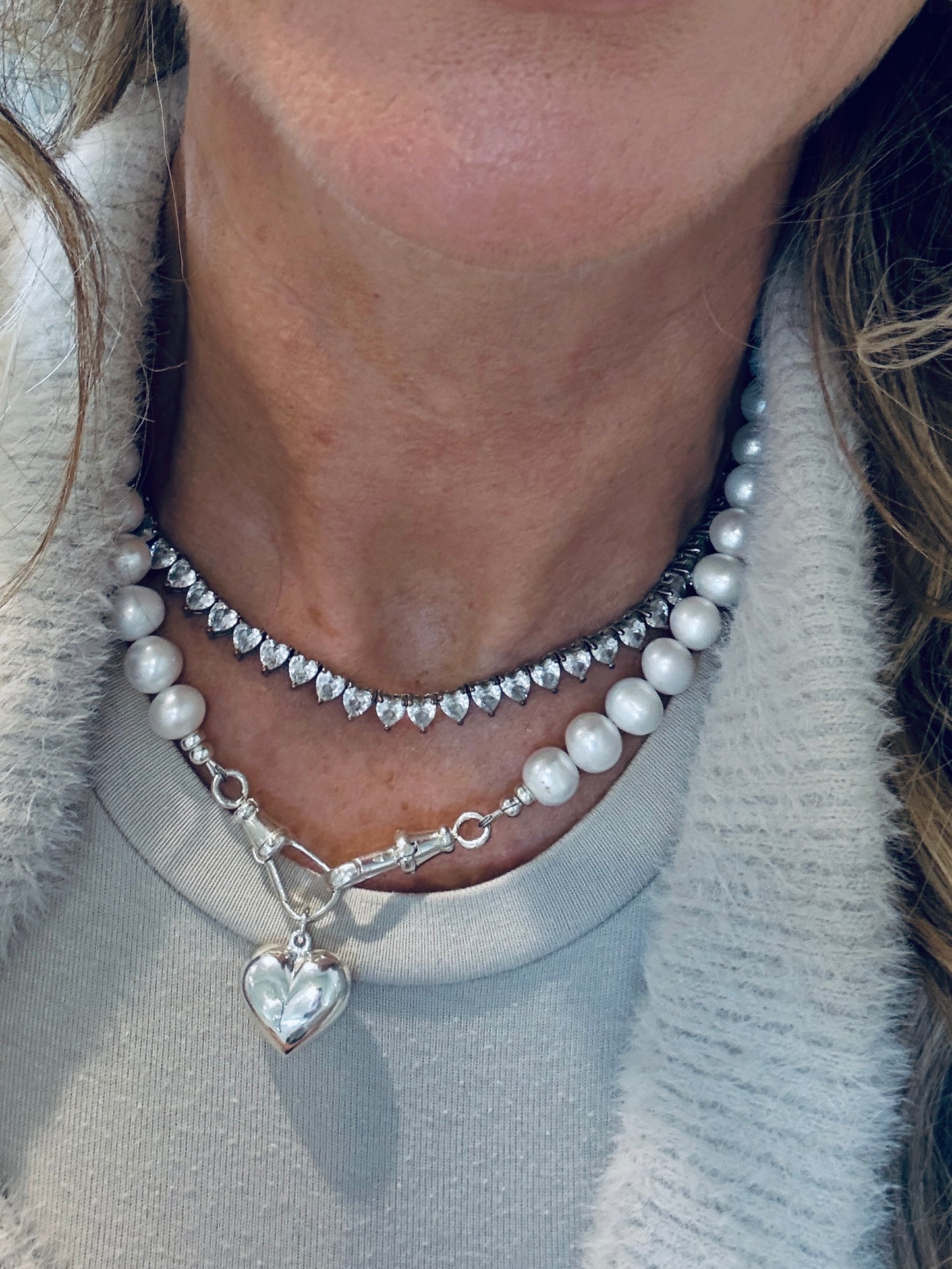 Pearl Necklace with Double Albert Clasp
