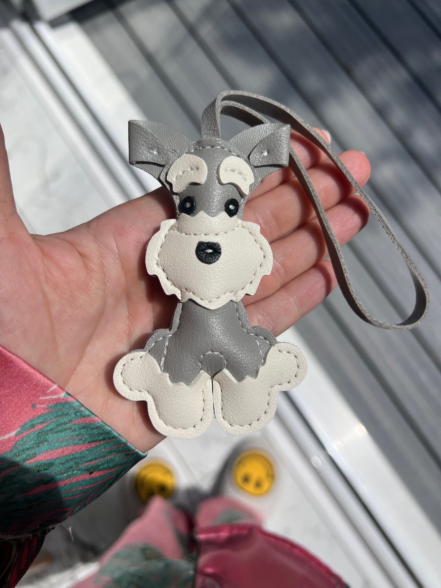 Grey Schnauzer Bag Charm