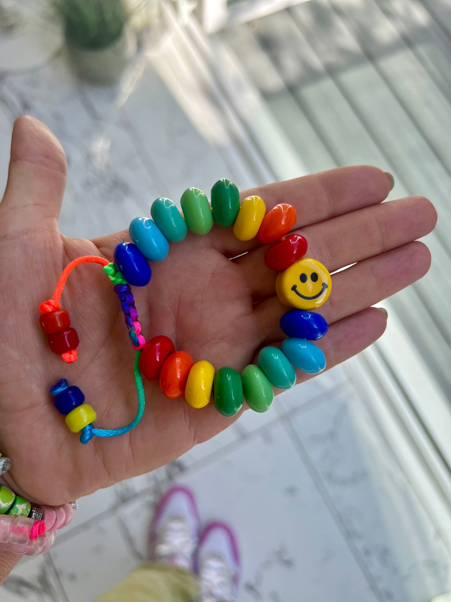 Giant Czech Glass Happy Bracelet
